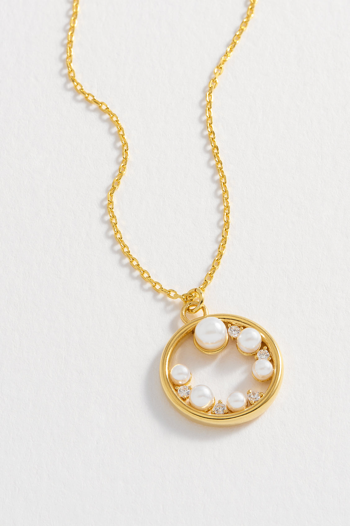 Elegant Pearl CZ Cut Out Pendant Necklace for Women - Perfect for Weddings, Parties & Special Occasions