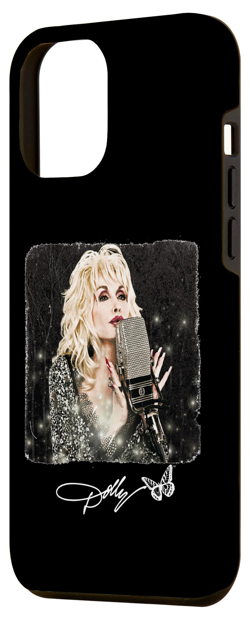 iPhone 12 Pro Max Phone Case with Dolly Parton Microphone Design - Perfect for Concerts, Music Lovers & Country Fans
