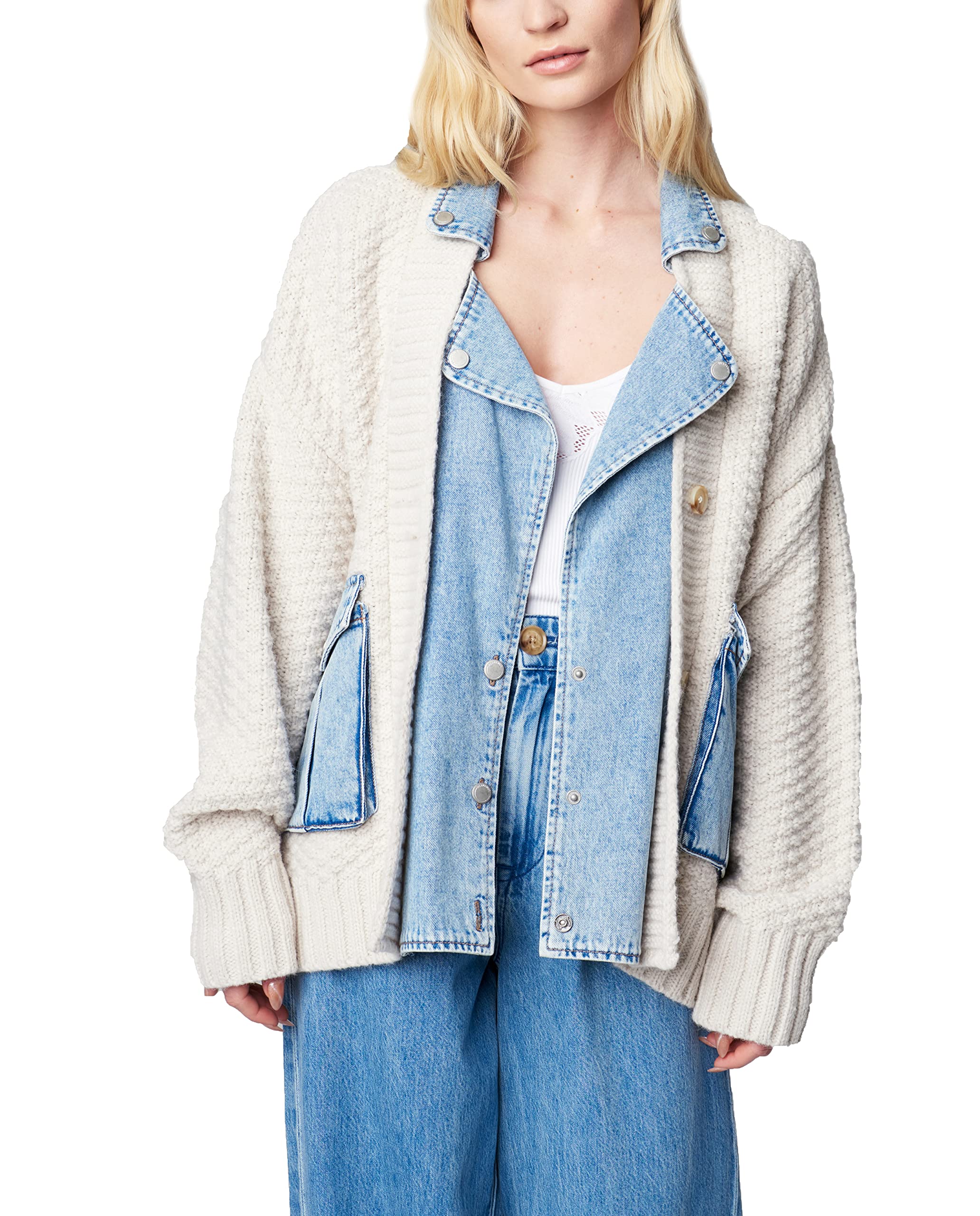 BLANKNYC Women's Button Up Cardigan Sweater - Soft Knit Long Sleeve Open Front Cover Up for Casual Outfits, Office Wear & Layering