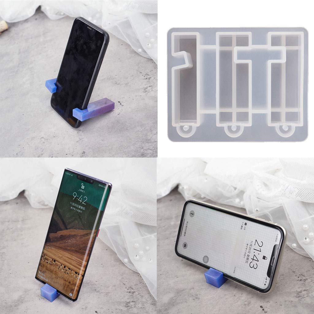 SOFEA Portable Silicone Phone Stand Holder - Adjustable Resin Mold Keychain Tool for iPhone, Samsung, Smartphones - Perfect for Desk, Car, Travel, and Hands-Free Viewing