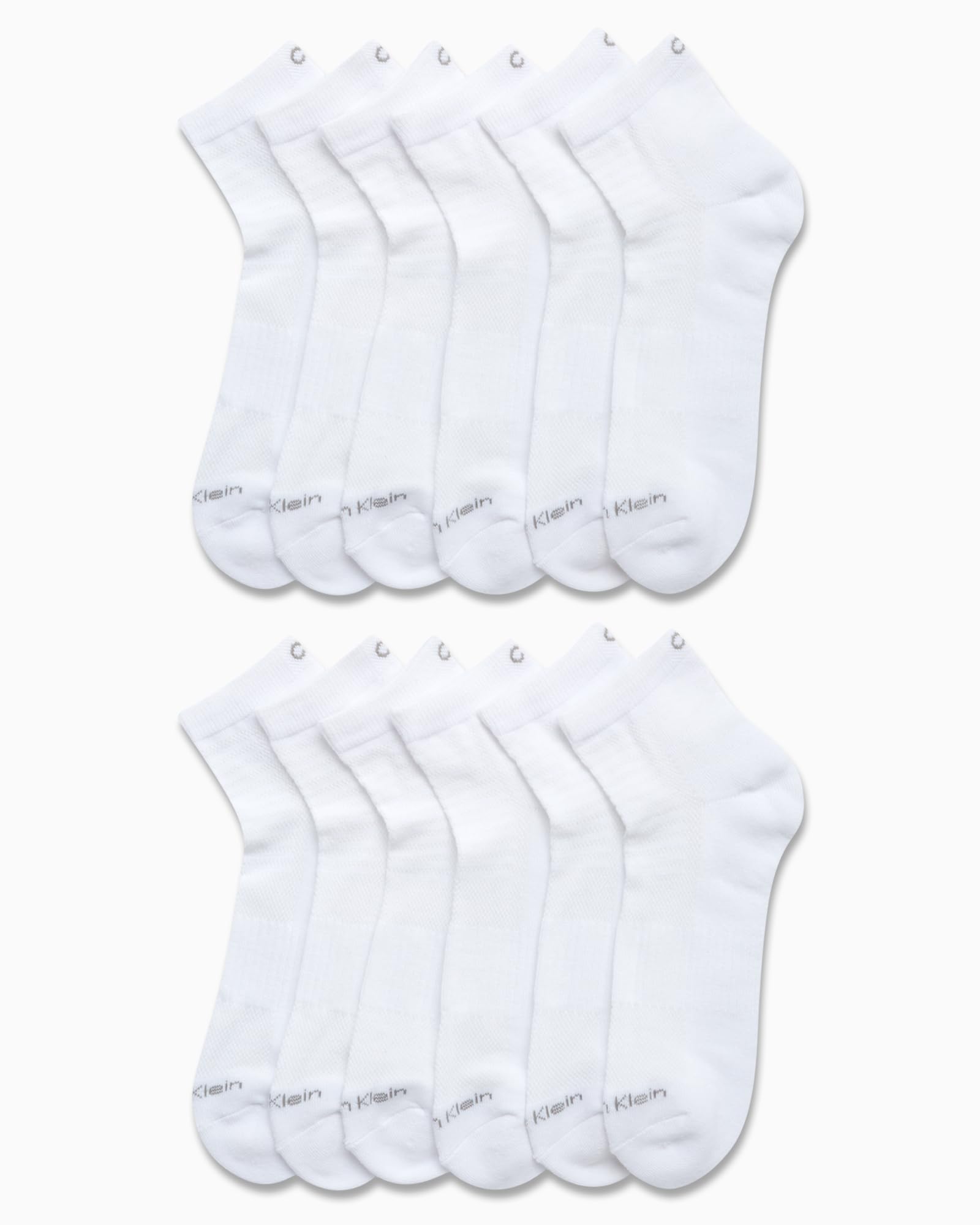 Calvin Klein Men's Athletic Cushioned Quarter Cut Ankle Socks - 12 Pack for Running, Gym & Everyday Comfort