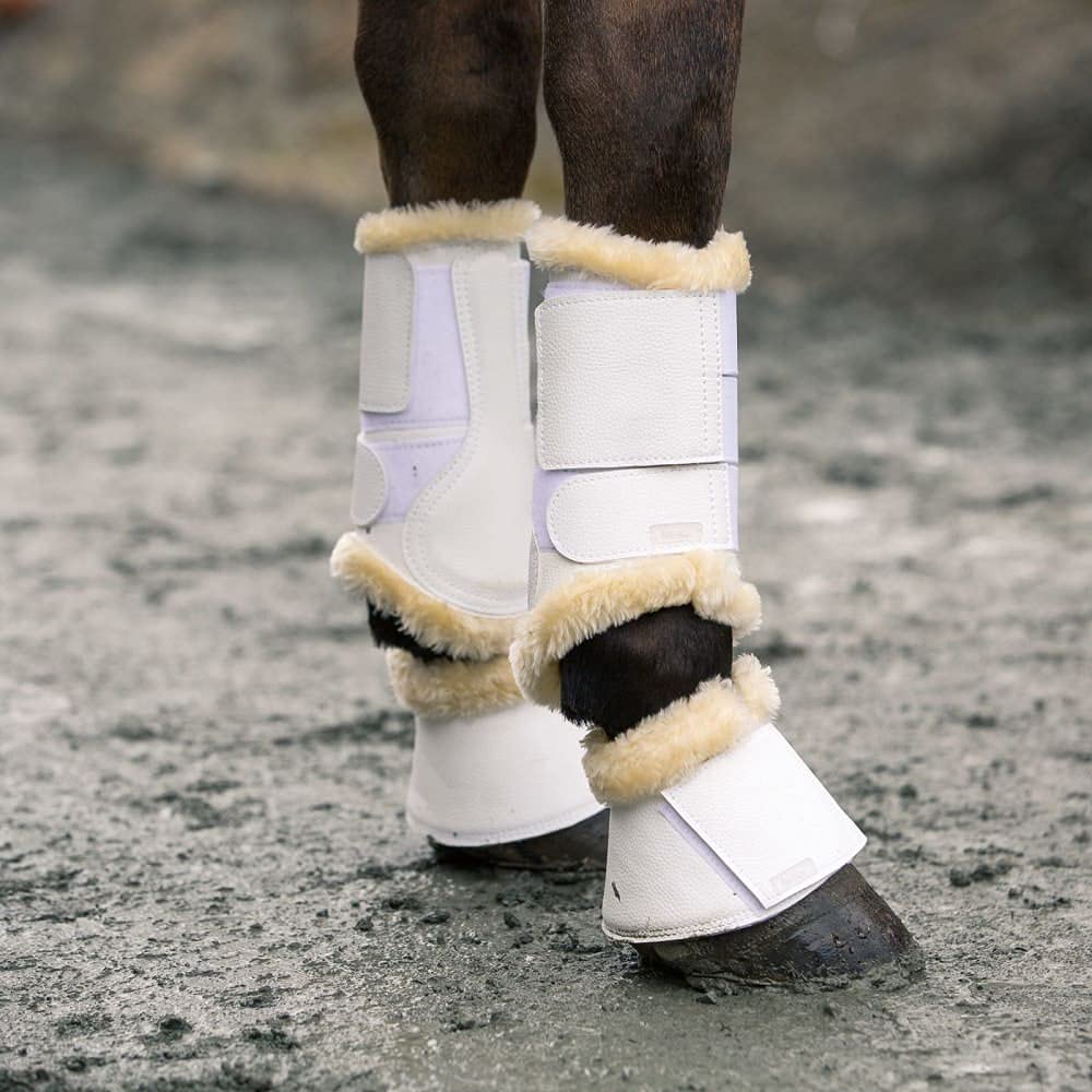 Horze Signature Bell Boots for Horses - White XL - Durable & Protective Horse Boots for Riding, Training & Show Jumping