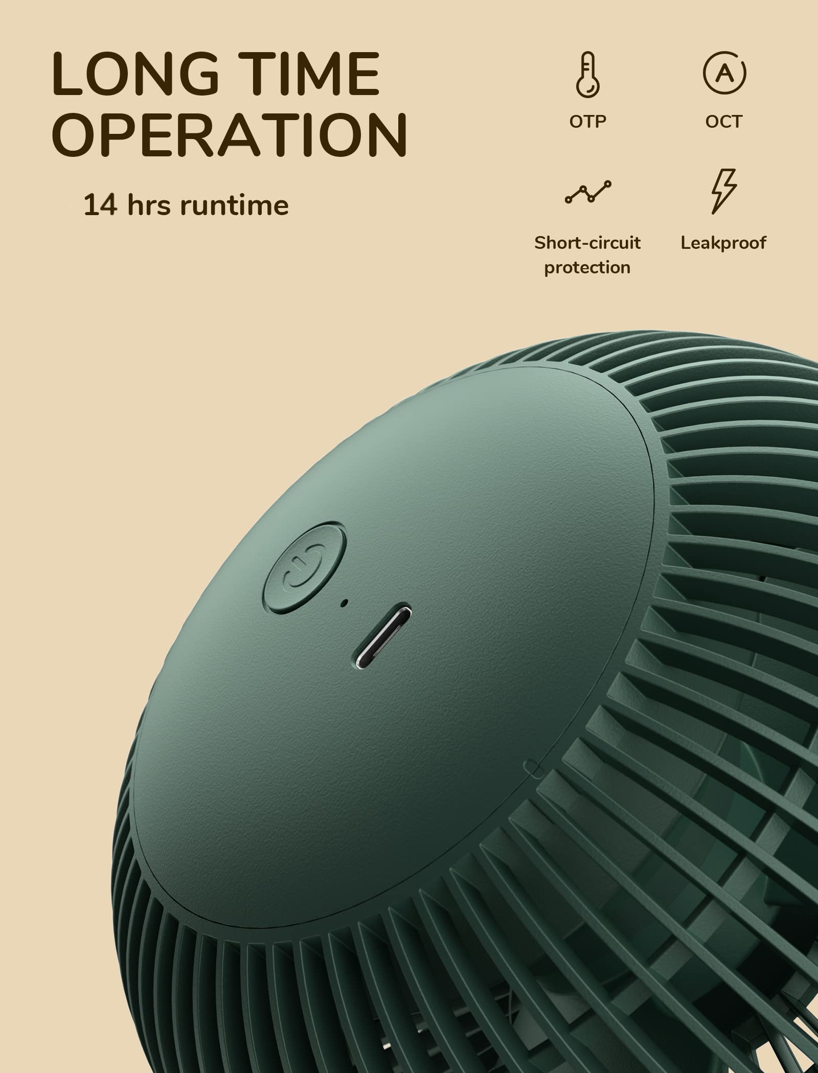 JISULIFE Clip on Baby Stroller Fan with 4000mAh Battery - Portable Personal Small Fan, Quiet & Narrow Slot Design, 4 Speed Settings, Up to 14 Hours Runtime - Perfect for Strollers, Beds, Desks, and Car Seats (Dark Green)