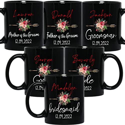 Bride Groom Bridesmaid Groomsman Black Mug