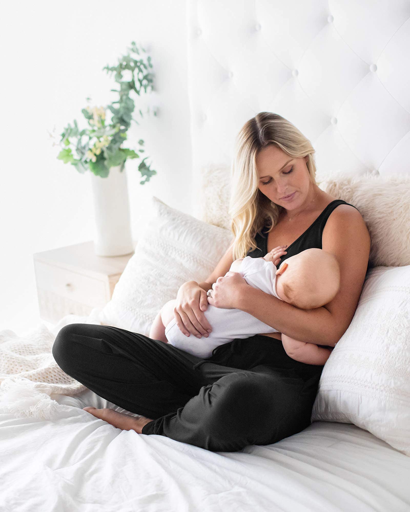 Kindred Bravely Everyday Maternity Joggers & Emmaline Maternity Nursing Robe Bundle - Black, Large/X-Large - Comfortable Pregnancy & Postpartum Lounge Wear for Relaxing at Home