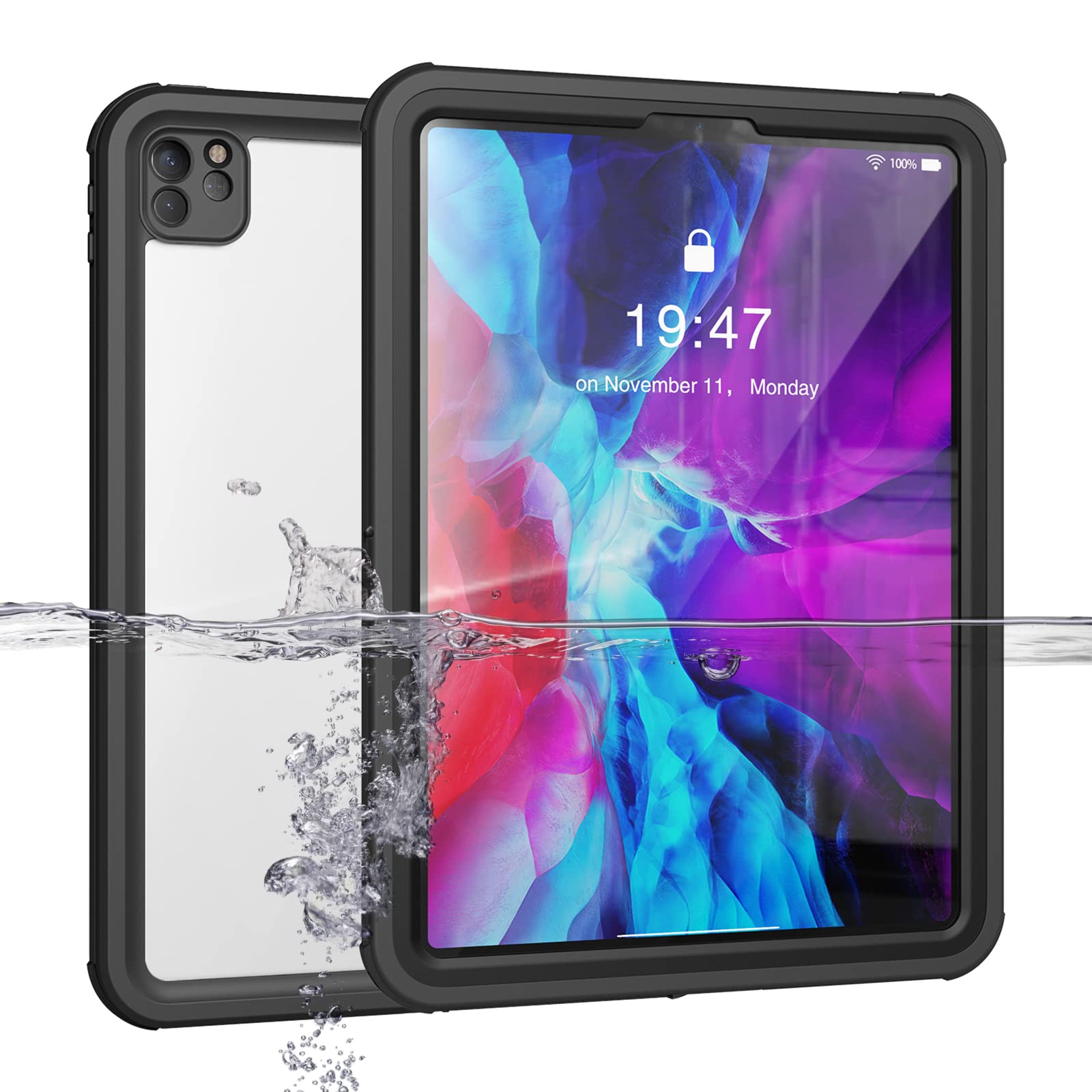 Waterproof iPad Pro 11-inch Case (2020, 2nd Gen) - IP68 Certified Rugged Protective Cover with Kickstand & Lanyard | Shockproof, Dustproof, Drop-Proof Design for Outdoor, Travel & Underwater Use