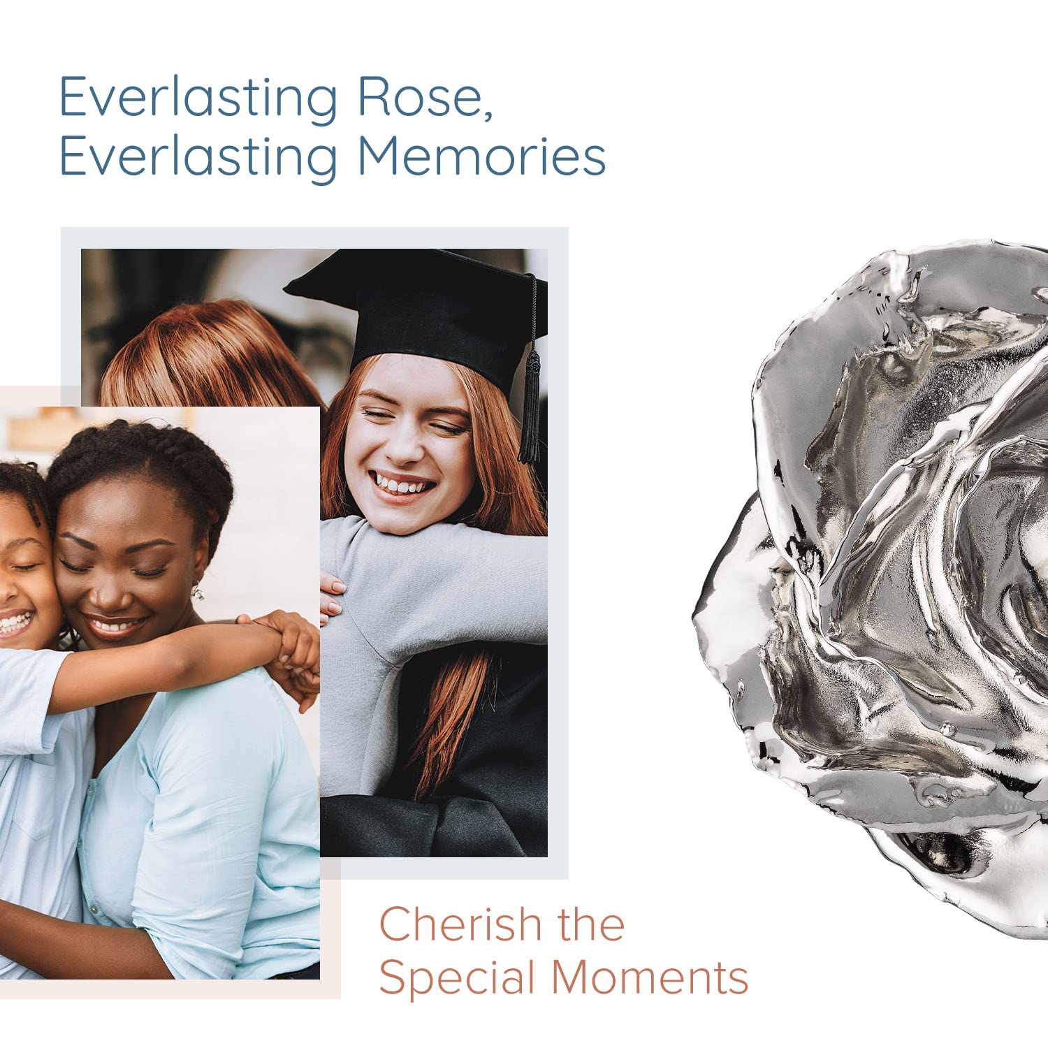 Platinum Dipped Rose - Real 11-12 Inch Preserved Rose Hand Dipped in Platinum | Luxury Gift for Anniversary, Valentine's Day & Wedding Decor
