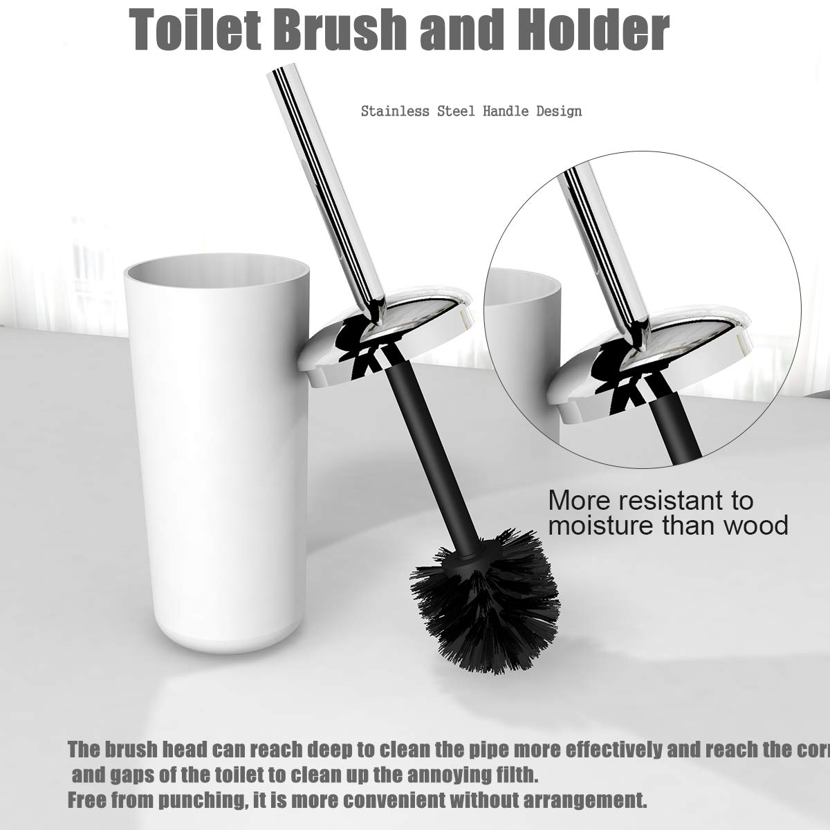 6-Piece Bathroom Accessories Set - Plastic Lotion Dispenser, Toothbrush Holder, Tumblers, Soap Dish, Trash Can & Toilet Brush with Drawstring Bags (White) - Perfect for Bathroom Organization & Home Decor