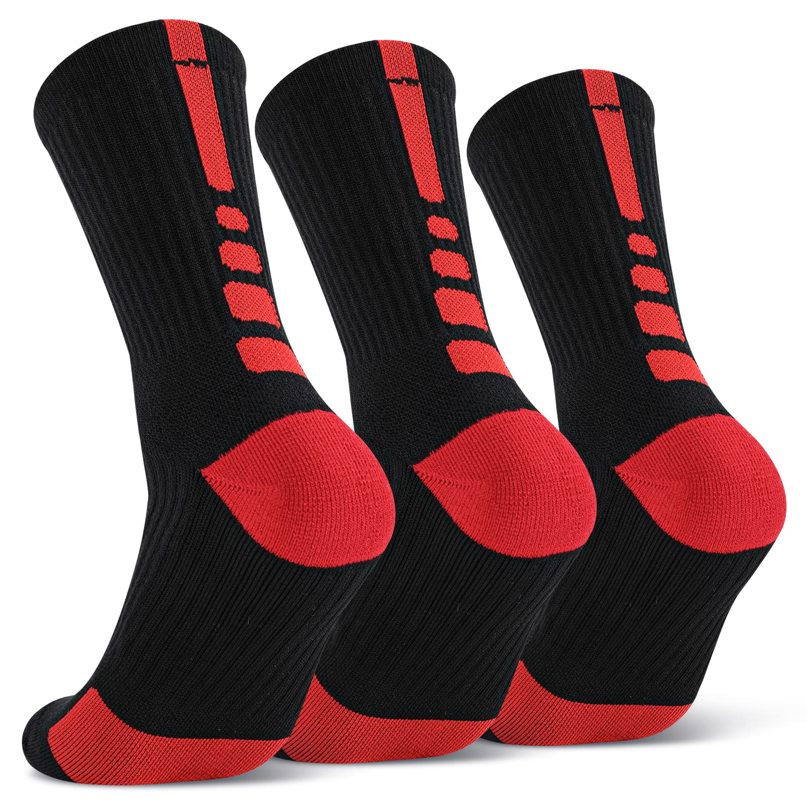 Elite Basketball Socks for Men & Women - Moisture Wicking, Cushioned Athletic Crew Socks for Basketball, Running & Sports - Perfect for Gym, Training & Game Day Performance