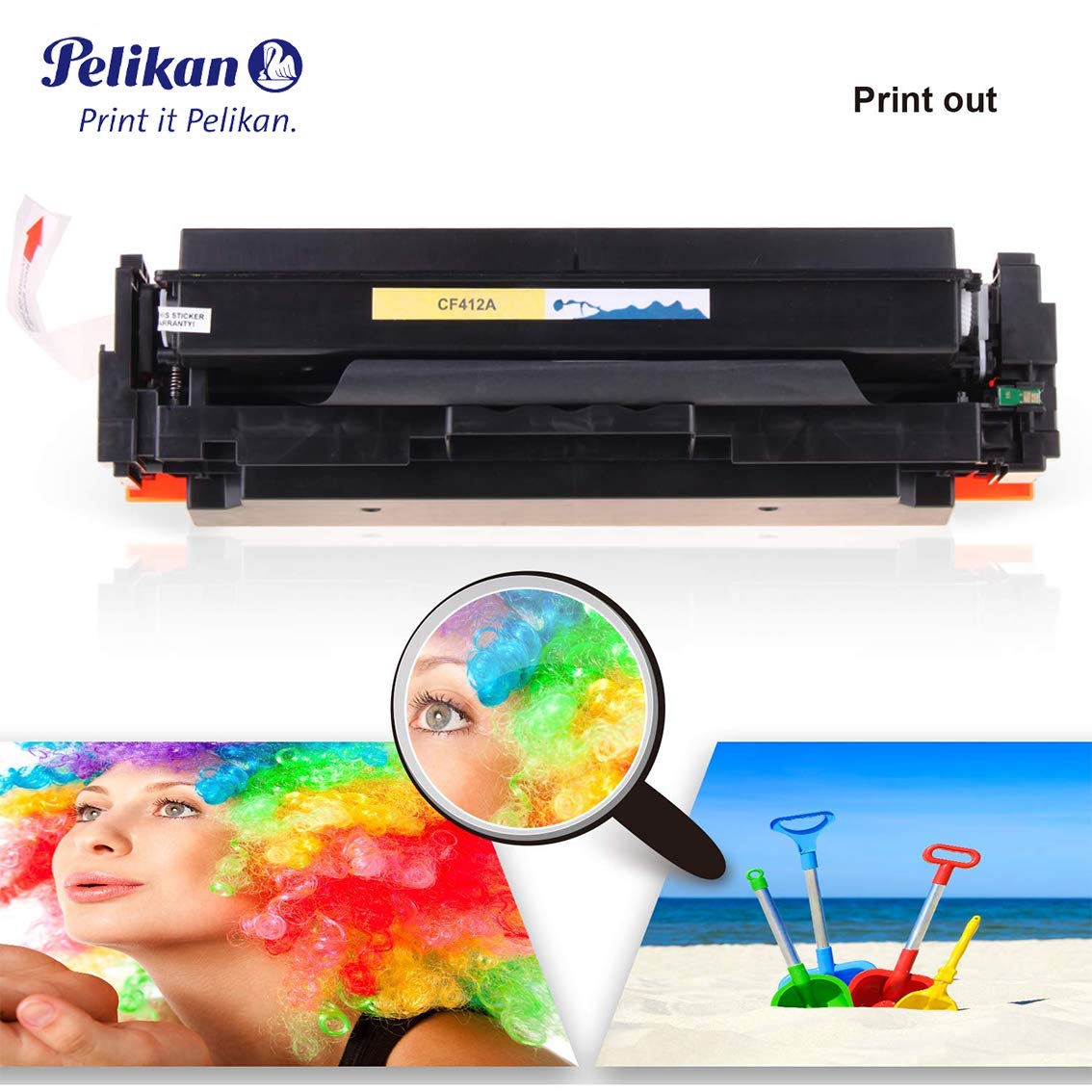 Pelikan 4283764 Yellow Toner Cartridge - Compatible with HP CF412A for HP LaserJet Pro M452DN/M452DW/M452NW & MFP M477FDW/M477FDN/M477FNW/M377 Printers | High-Quality Replacement | Ideal for Office & Home Printing