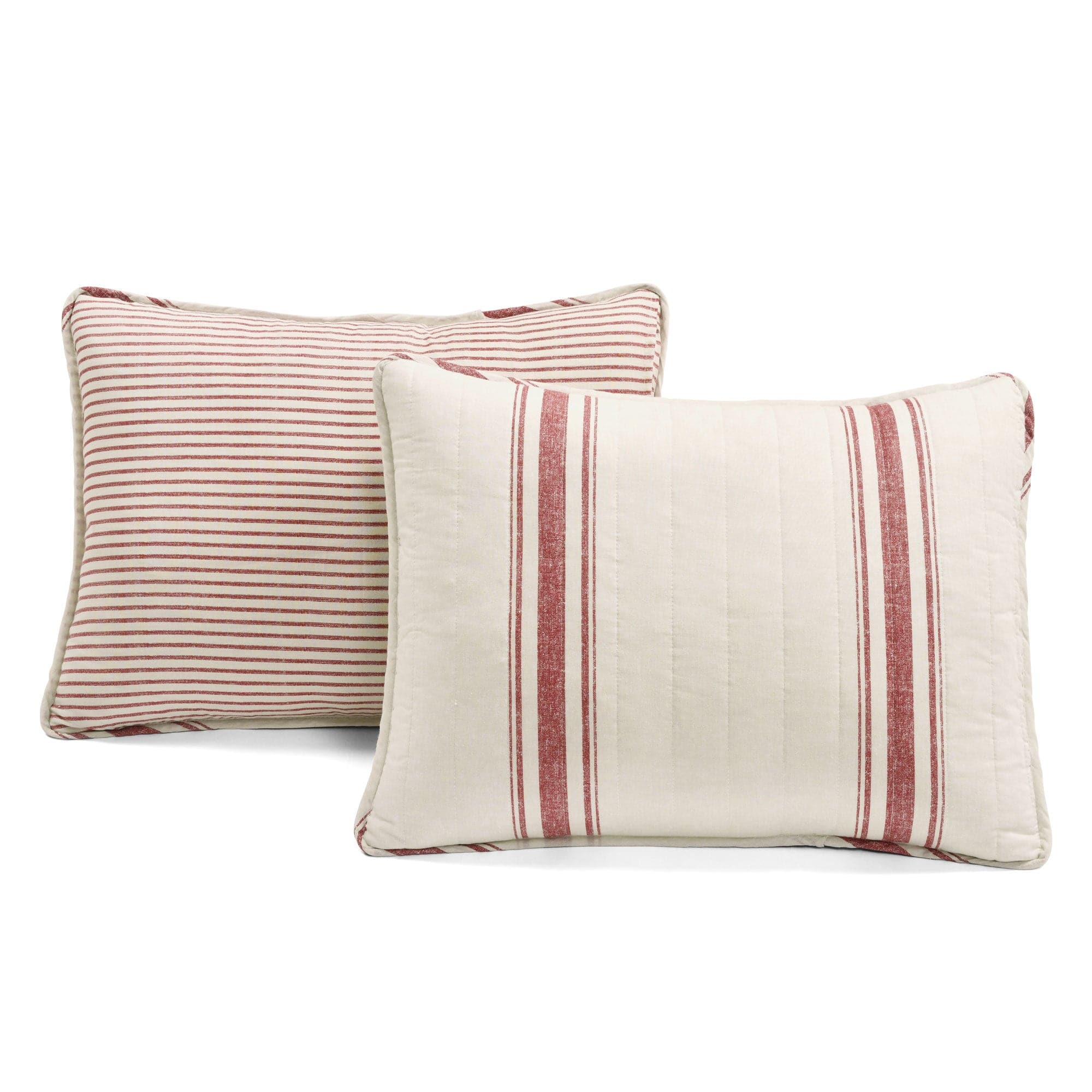 Farmhouse Stripe Reversible Cotton Quilt Set - King Size, Soft & Breathable Bedding for All Seasons - Perfect for Cozy Bedrooms, Guest Rooms & Vacation Homes