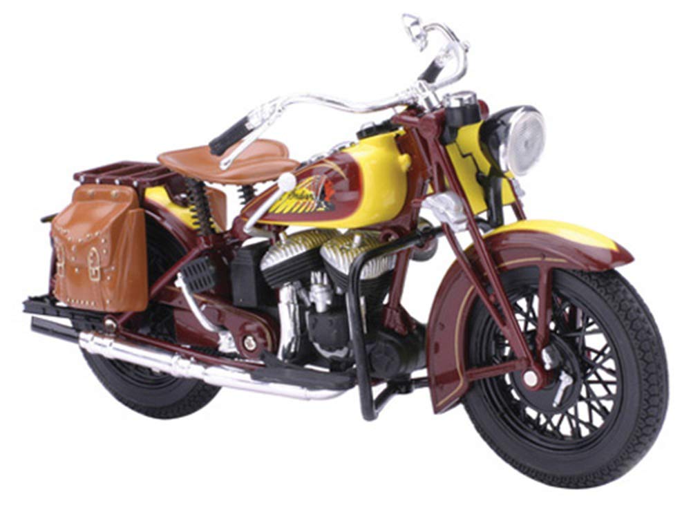 NewRay 1:12 Scale Indian Sport Scout 1934 Motorcycle Model - Brown Vintage Collector Toy for Adults & Kids - Perfect for Display, Gifts, and Motorcycle Enthusiast Collections