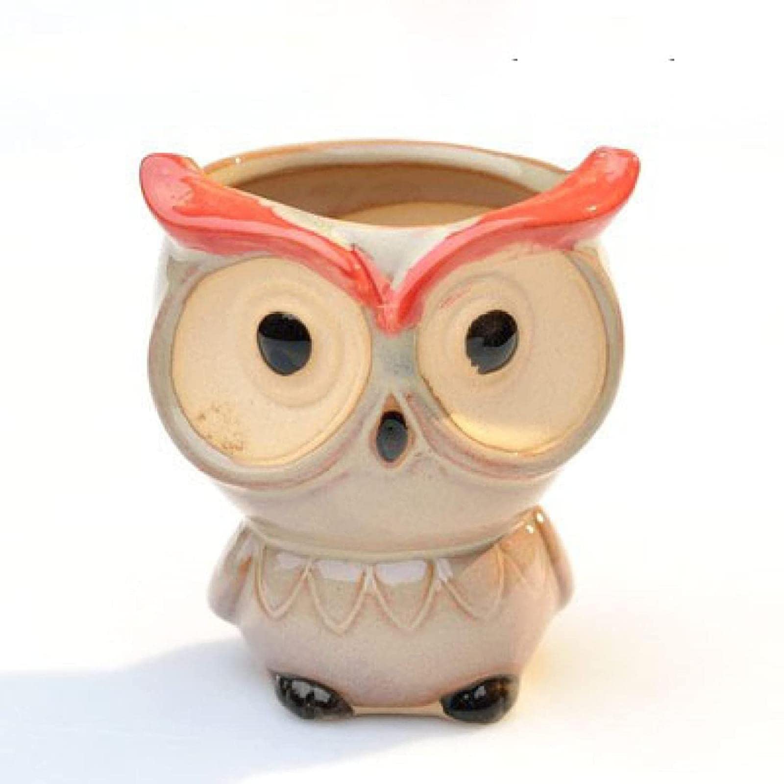 Samtiny Creative Ceramic Owl Flower Pot - Decorative Garden Planter for Succulents, Herbs & Small Plants - Perfect for Home, Office Desk & Indoor Decor