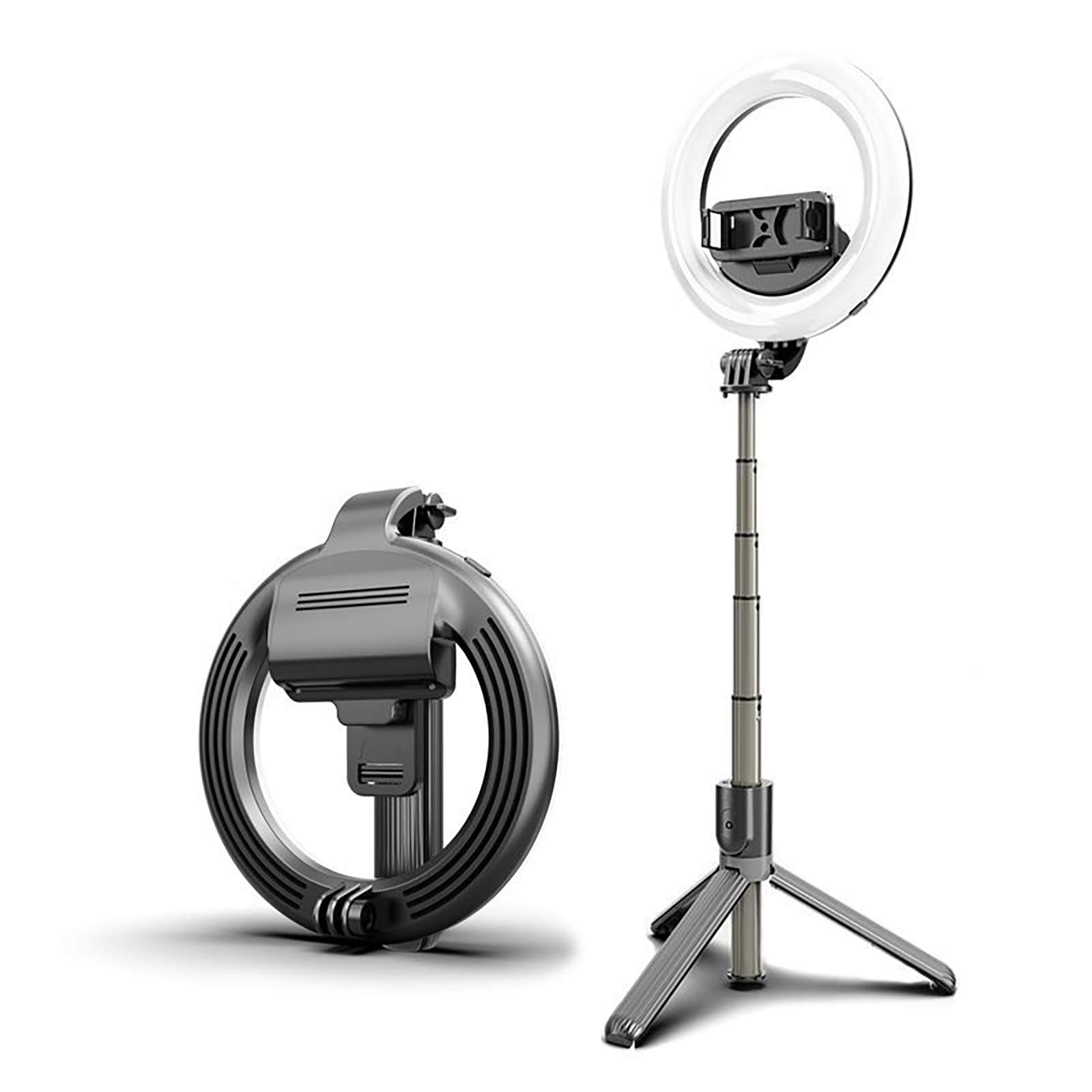 6-in LED Selfie Ring Light with Tripod & Phone Holder - Dimmable Beauty Ring Light for Live Streaming, Makeup, YouTube Videos - Compatible with iPhone & Android - Perfect for TikTok, Instagram, Vlogging & Home Studio Lighting