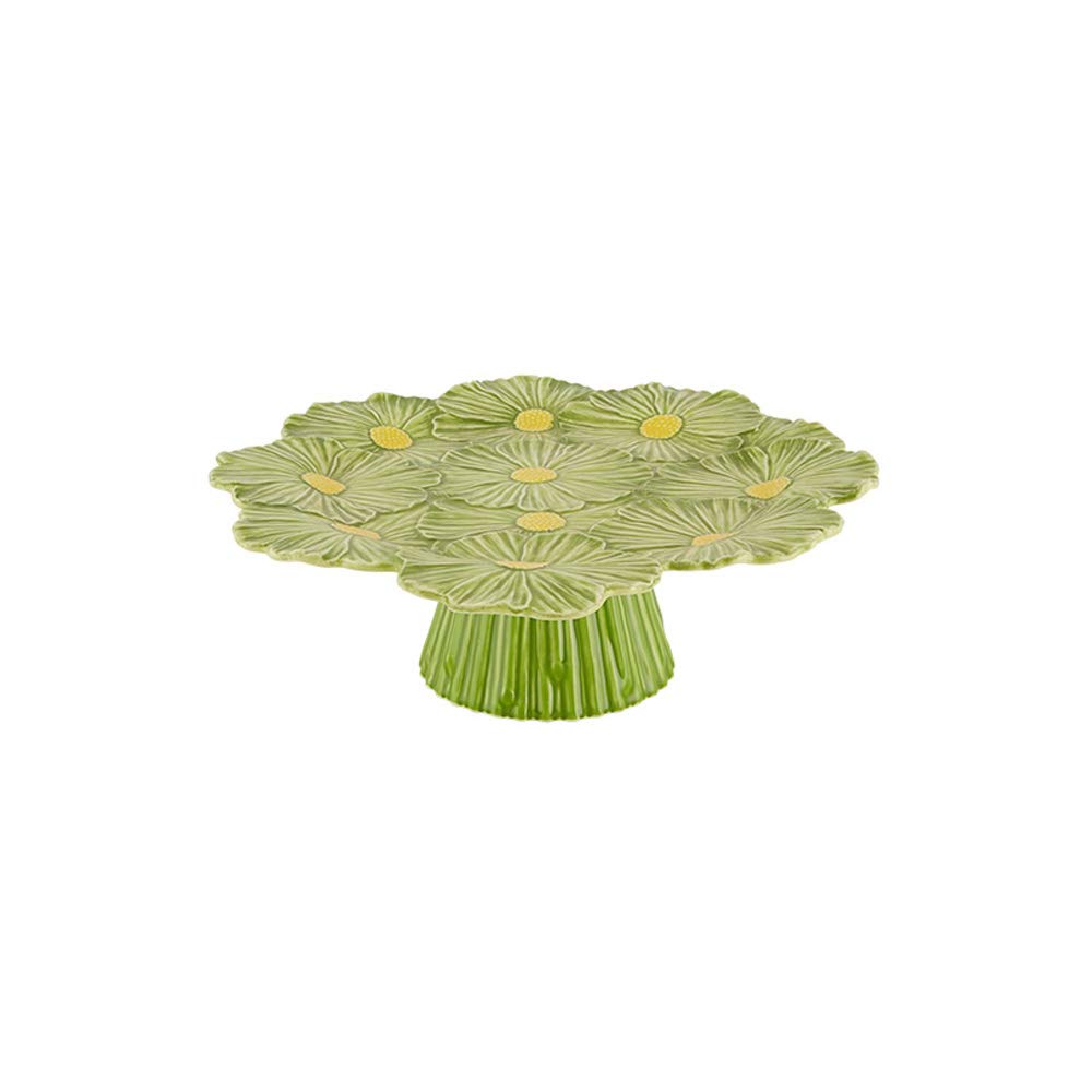 Bordallo Pinheiro Maria Flor Large Ceramic Cake Stand 37cm - Elegant Serving Platter for Wedding, Birthday Party & Afternoon Tea Dessert Display
