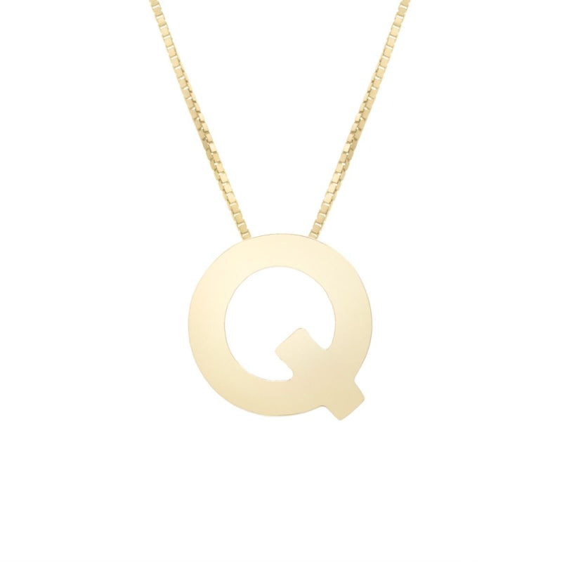 14K Gold Block Letter Initial Necklace - Personalized Monogram Pendant for Women - Perfect for Birthdays, Anniversaries & Gifts