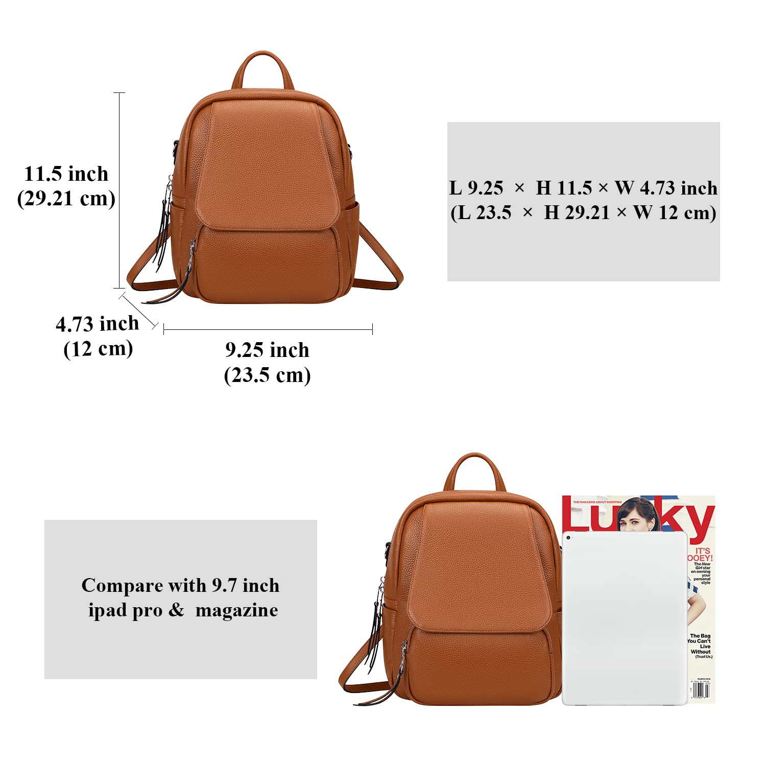 ALTOSY Mini Genuine Leather Backpack for Women - Convertible 4-in-1 Backpack Purse, Shoulder Bag & Crossbody Handbag - Perfect for Travel, Work & Daily Use