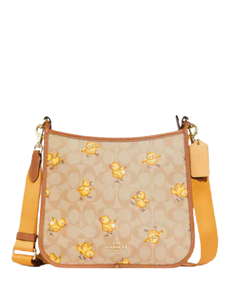 Coach Dempsey Signature Canvas File Bag with Tossed Chick Print - Stylish Work Tote for Office, Business Travel & Everyday Use