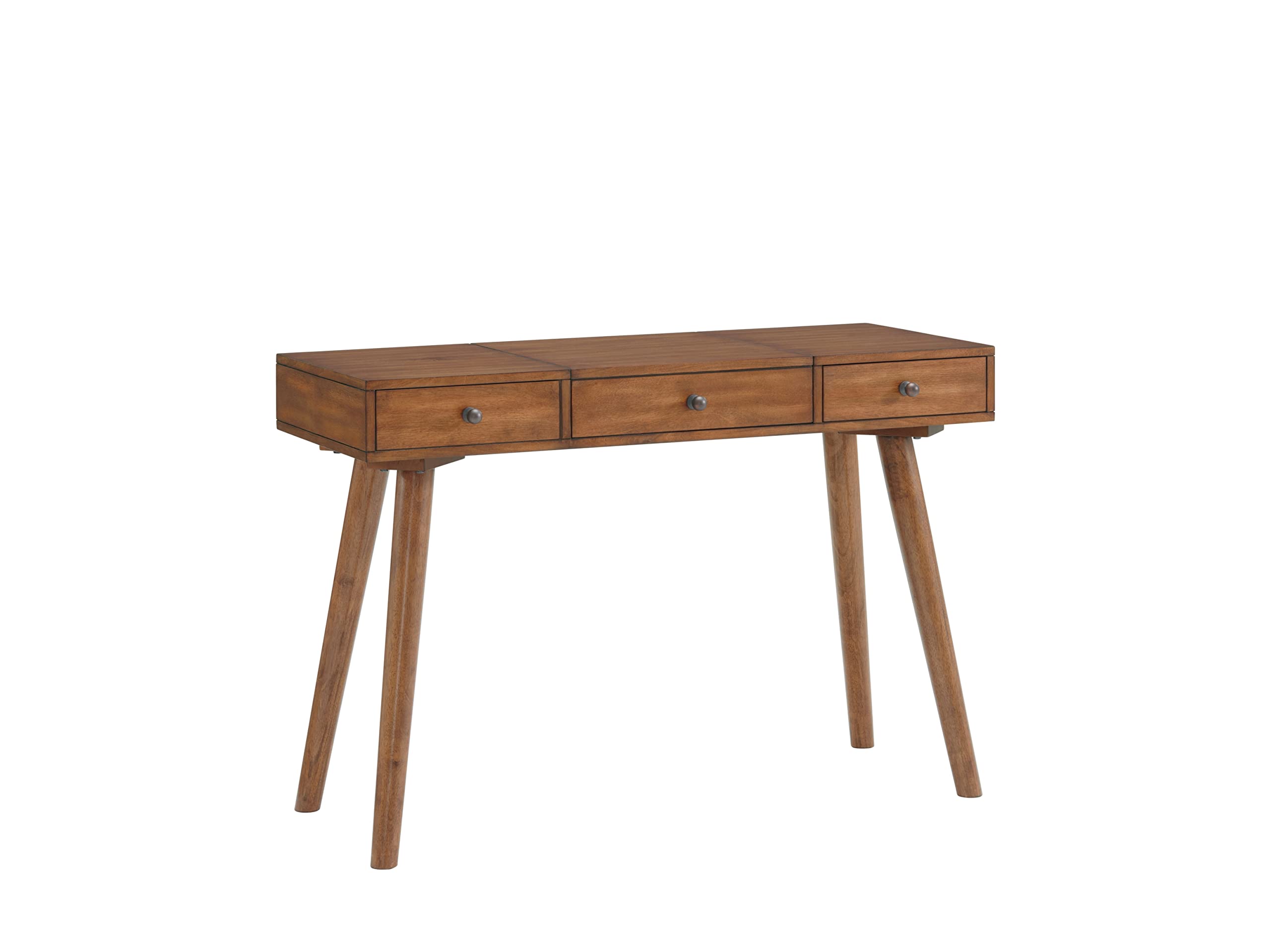 Martin Svensson Home Mid-Century Modern Vanity Desk with Cinnamon Finish - Perfect for Bedroom, Dressing Room & Home Office Makeup Station