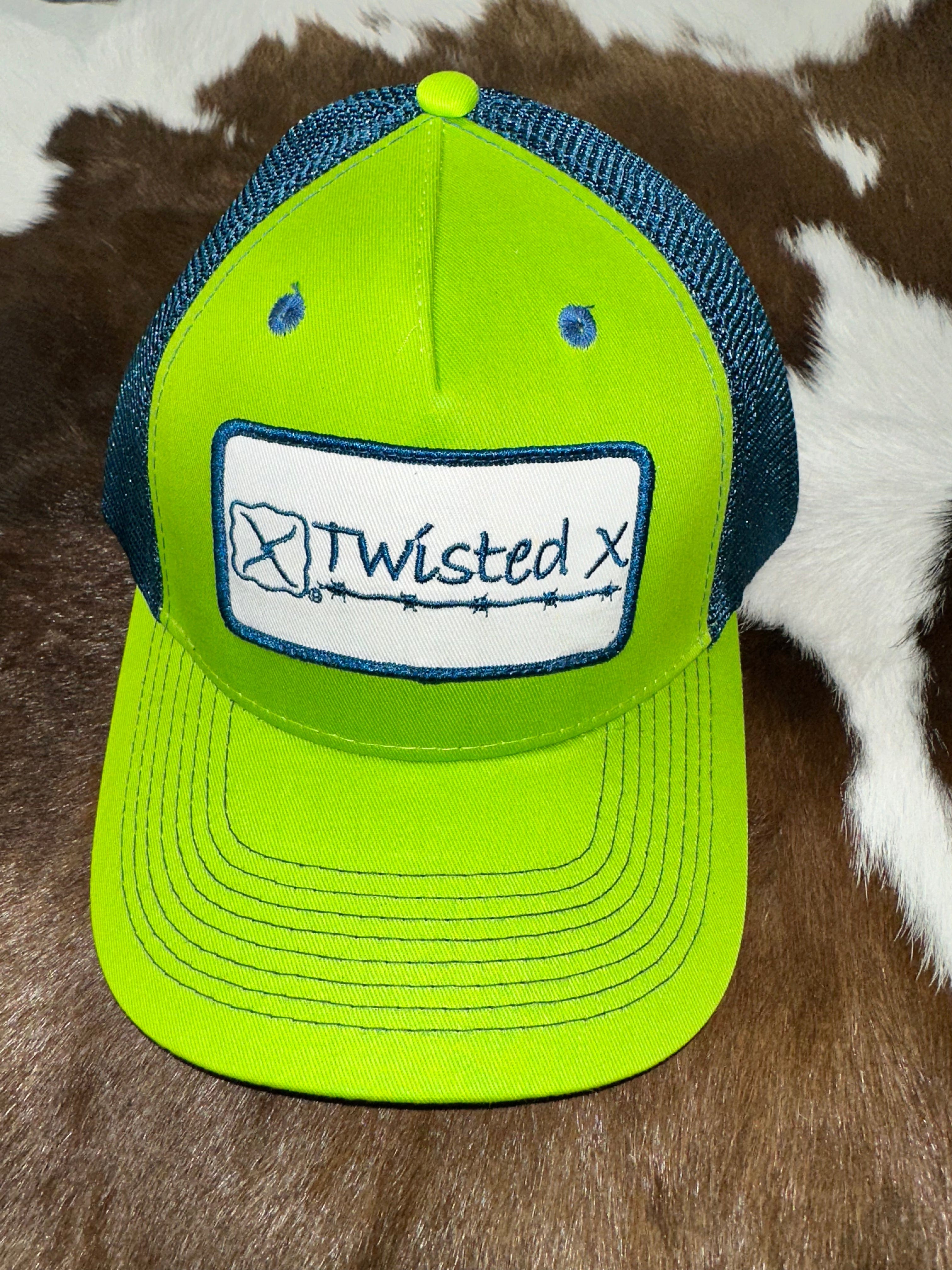 Twisted X Men's Ball Cap - Green and Blue Adjustable Baseball Hat for Outdoor, Hiking, and Casual Wear