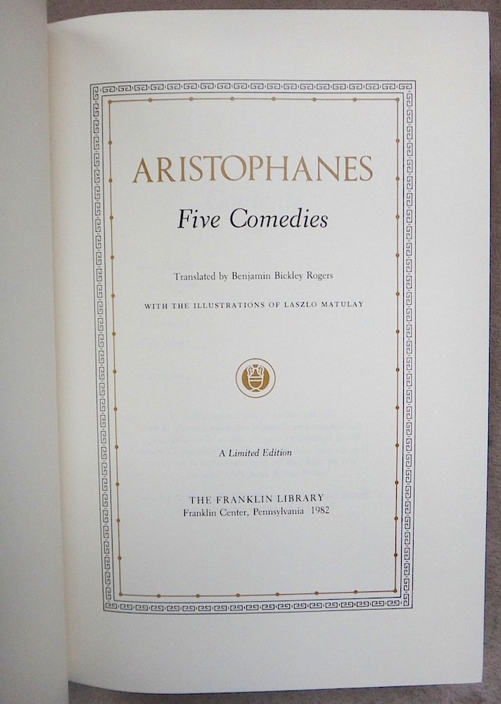 Aristophanes: Five Classic Greek Comedies - Lysistrata, The Clouds, The Birds, The Frogs, The Wasps | Ancient Greek Literature Collection | Perfect for Theater Studies & Classical Literature Enthusiasts
