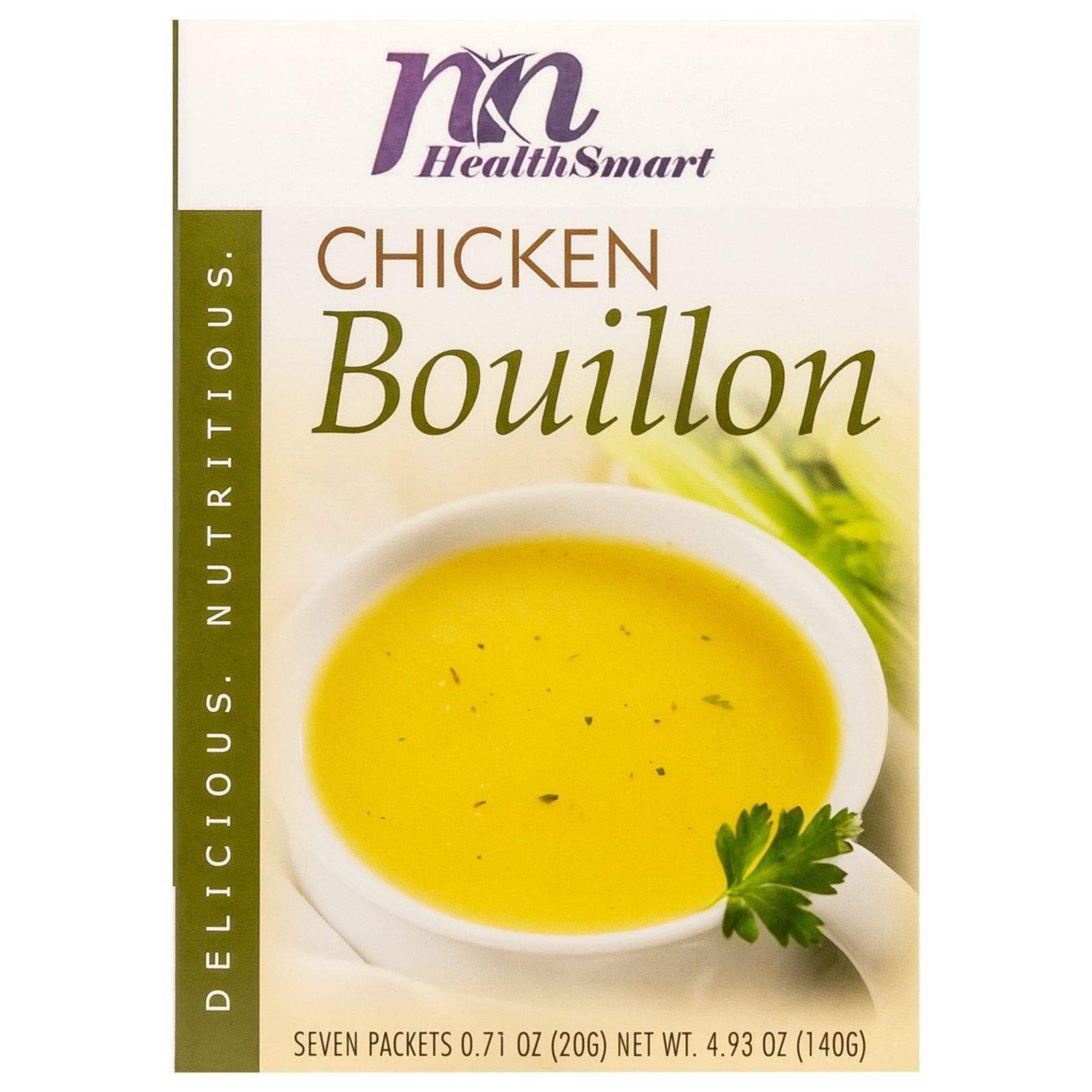 HealthSmart High Protein Chicken Bouillon Soup - 15g Protein, Low Calorie & Low Carb, KETO & Ideal Protein Diet Friendly, Fat Free, Sugar Free (7 Count Box) - Perfect for Weight Loss, Meal Prep & Healthy Lifestyle