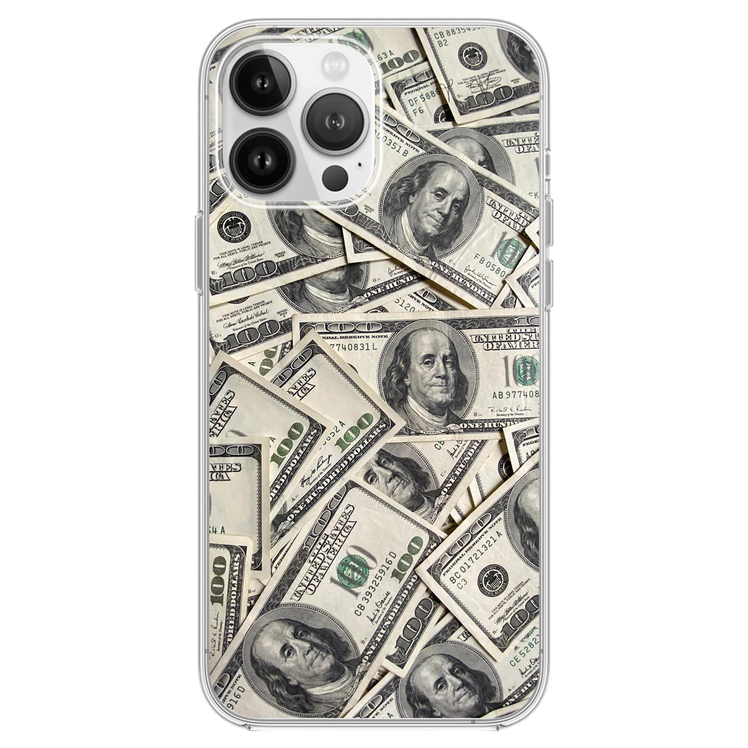 Blingy's iPhone 13 Pro Max Case (6.7 inch) - Fun $100 Bill Money Design Soft TPU Protective Cover | Shockproof & Scratch Resistant | Perfect for Parties, Gifts & Everyday Use