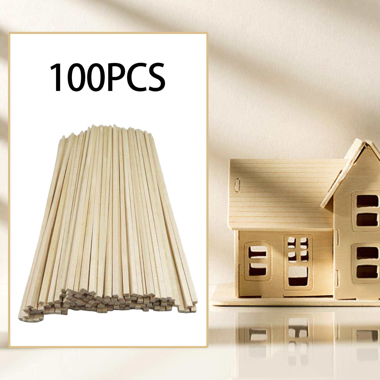 LOOM TREE® 100Pcs Unfinished Wooden Craft Sticks for DIY Projects, Model Building, and Woodworking - 250cm (98.4
