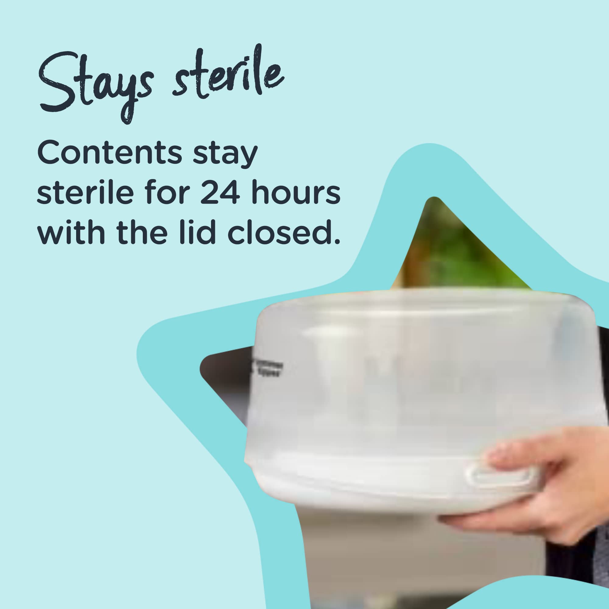 Tommee Tippee Microwave Steam Sterilizer for Baby Bottles, Pacifiers & Accessories - Kills 99.9% of Germs & Viruses in 4 Minutes | BPA-Free, Quick & Easy Sterilization for Newborn Essentials | Perfect for Daycare, Travel & Home Use