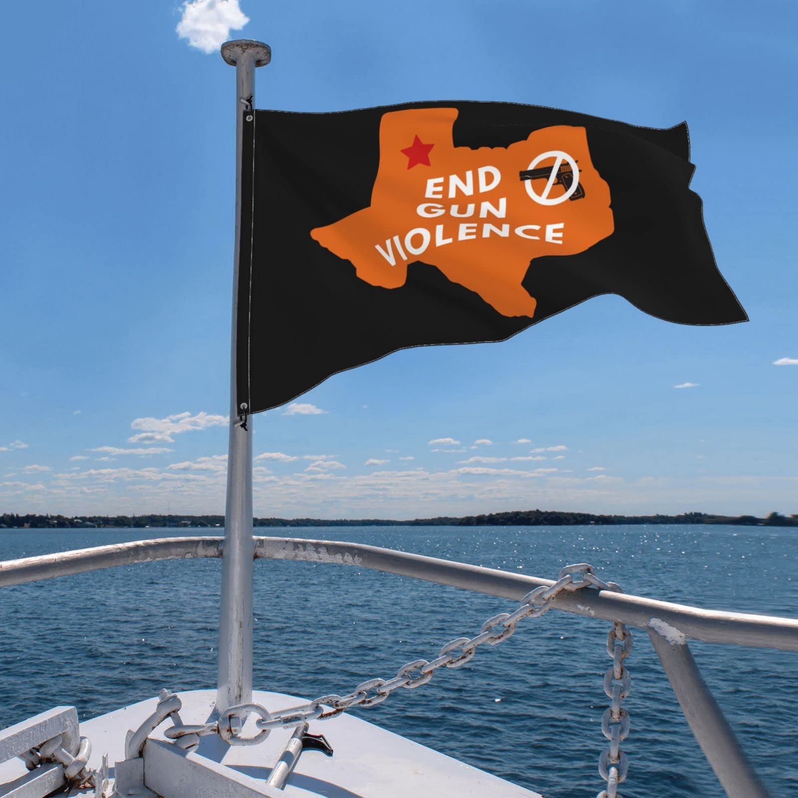 4x6 Ft Texas Map Orange Gun Violence Flag - Safe Kids, Metal Grommets for Outdoor & Indoor Use