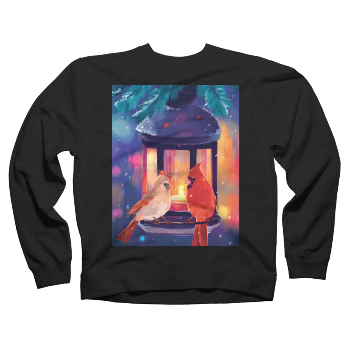 Design By Humans Unisex Christmas in The Air by Mellodee Sweatshirt - Cozy Holiday Pullover for Men & Women - Perfect for Winter Parties & Family Gatherings