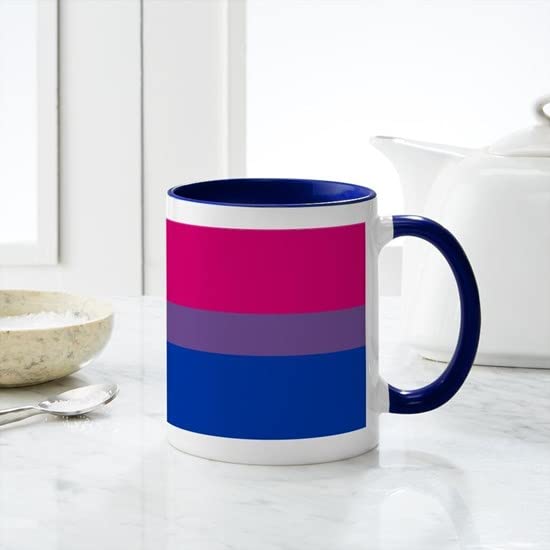 Bisexual Pride Mug 11 oz (325 ml) - Ceramic Coffee Cup with Rainbow Design - Perfect for LGBTQ+ Support, Office Use & Gift Giving