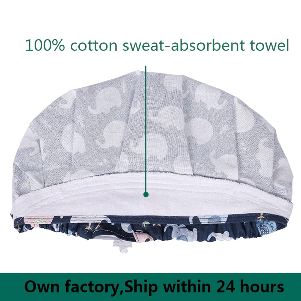 Bouffant Cap for Women & Men - Adjustable Elastic Hair Cover with Sweatband, Tie Back Design for Long Hair - Ideal for Medical Scrubs, Nursing, Food Service & Salon Use