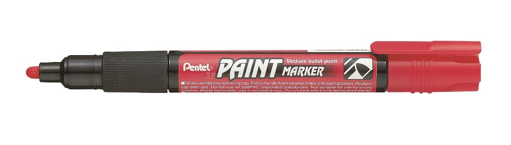 Pentel Paint Marker with Medium Tapered Tip - Vibrant Red for DIY Crafts, Sign Making & Industrial Labeling