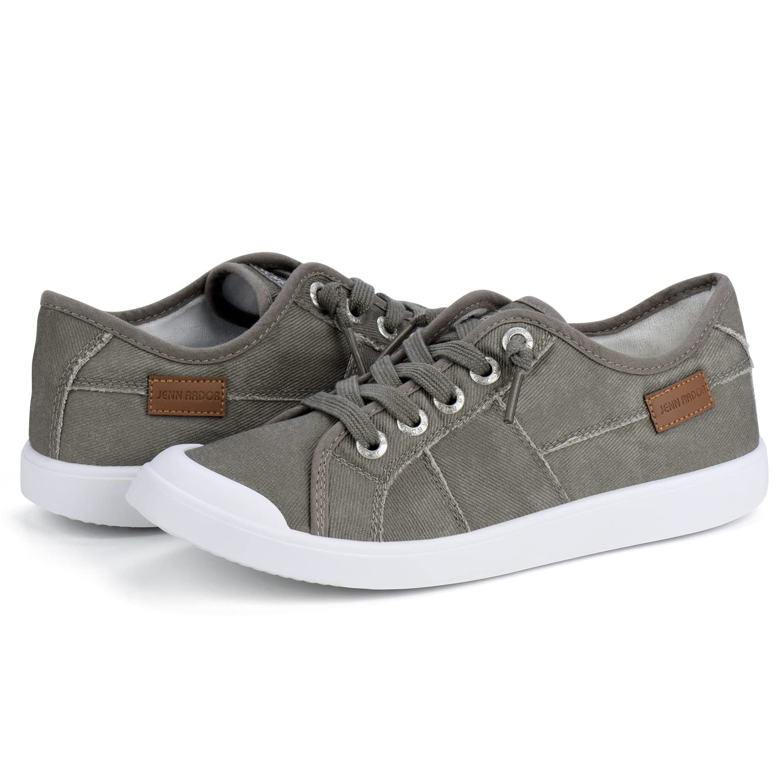 JENN ARDOR Women's Comfortable Canvas Slip-On Sneakers - Lightweight Casual Walking Shoes for Fall | Stylish & Cute Fashion Flats for Everyday Wear, Travel & Outdoor Activities