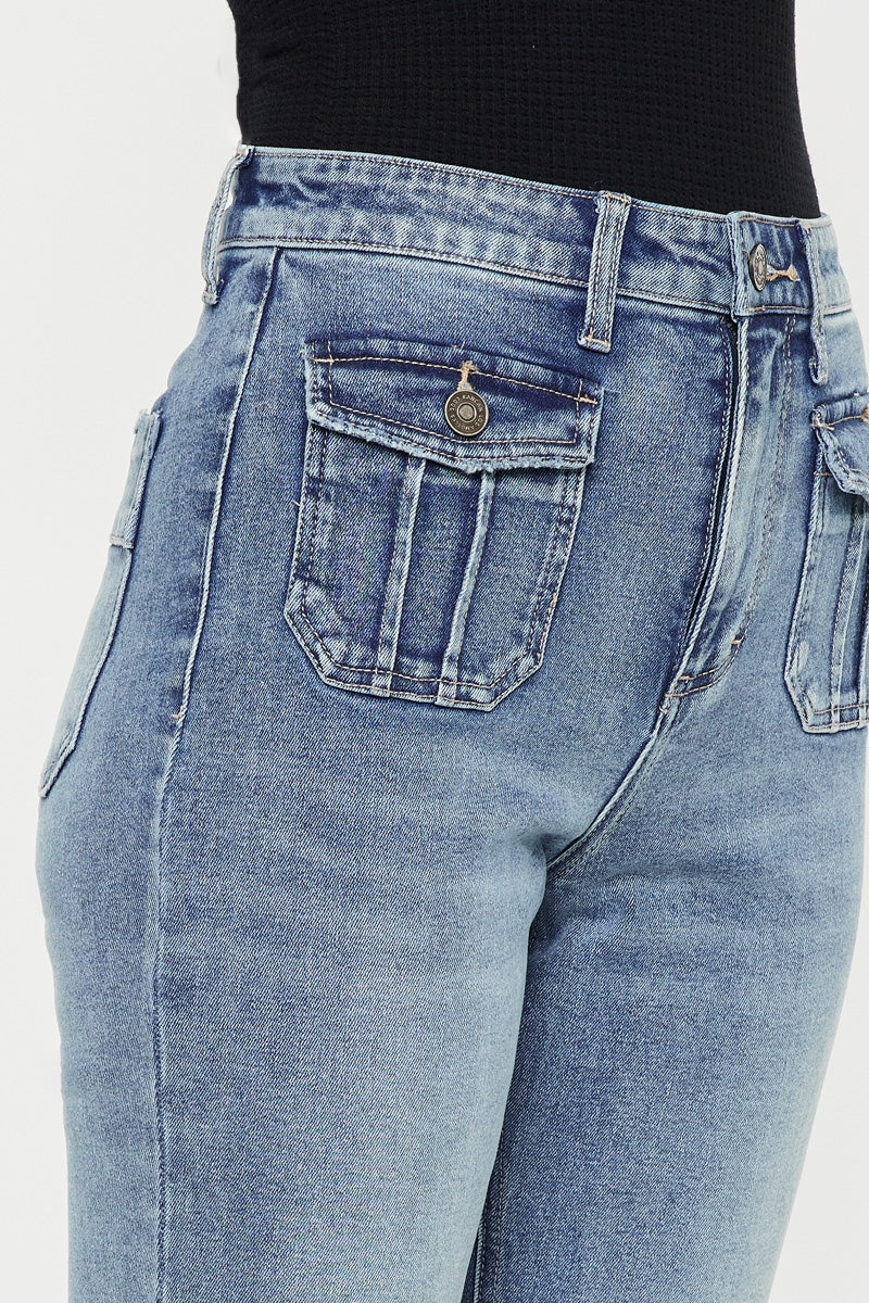 Vintage High Rise Bootcut Jeans for Women - Carrie Retro Denim Pants - Perfect for Casual Wear, Date Night & 90s Fashion Outfits