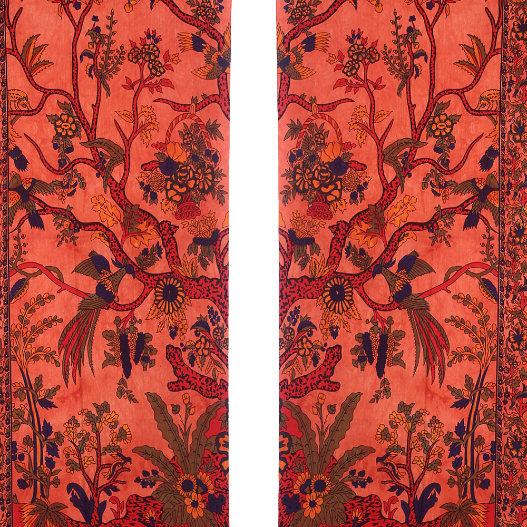 Hippie Bird Tapestry Curtains 80x82