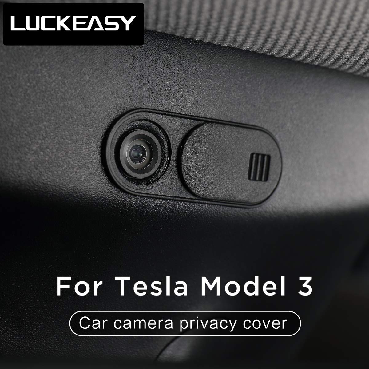 Tesla Model 3 & Y Webcam Privacy Cover (2017-2023) - LUCKEASY Camera Slider Protector for Enhanced Security & Privacy | Perfect for Parking Mode & Interior Protection