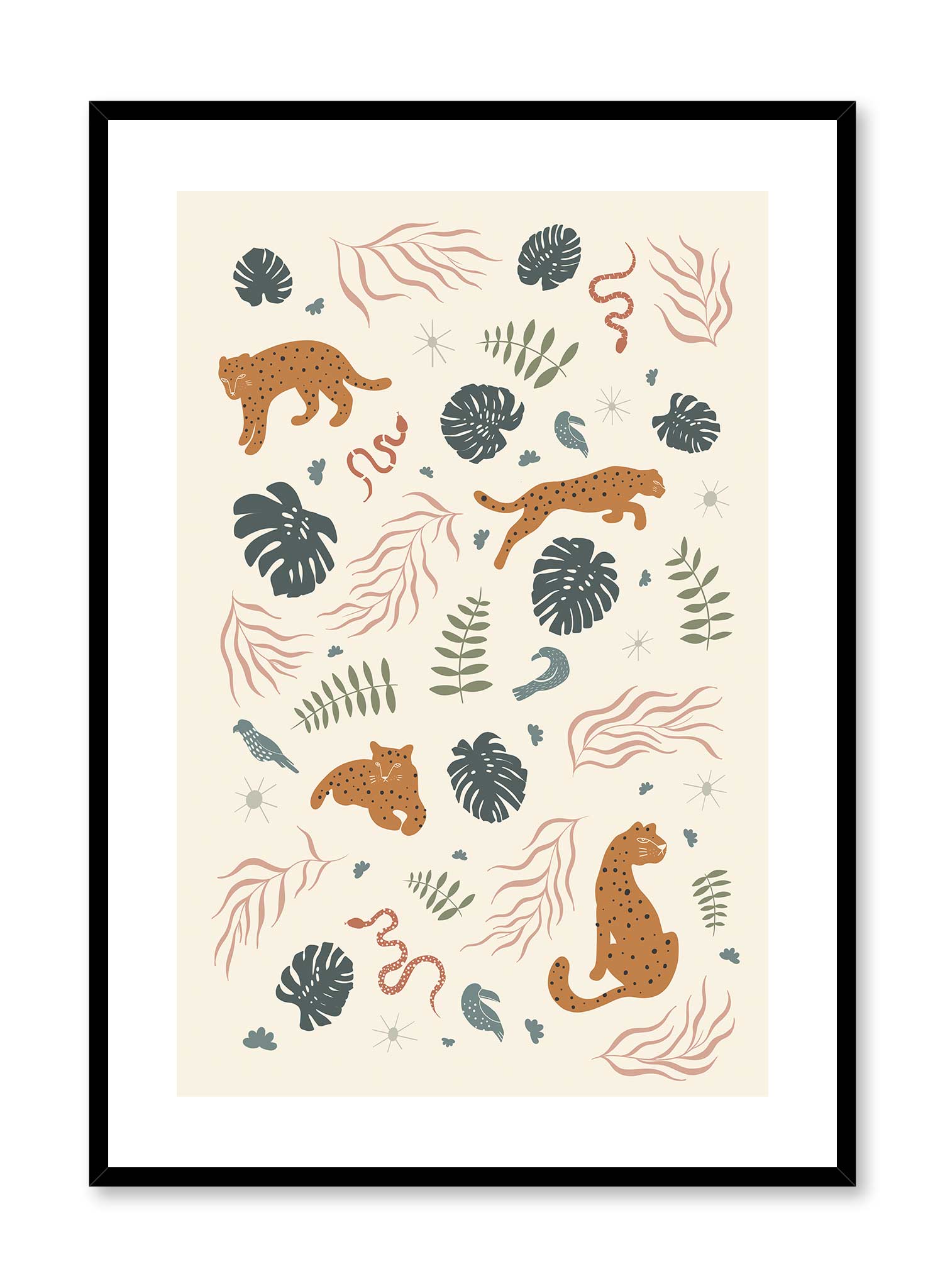 Savanna Stroll Wildlife Art Print - African Safari Animal Wall Decor for Living Room, Bedroom & Office - Premium Poster for Home & Office Decor