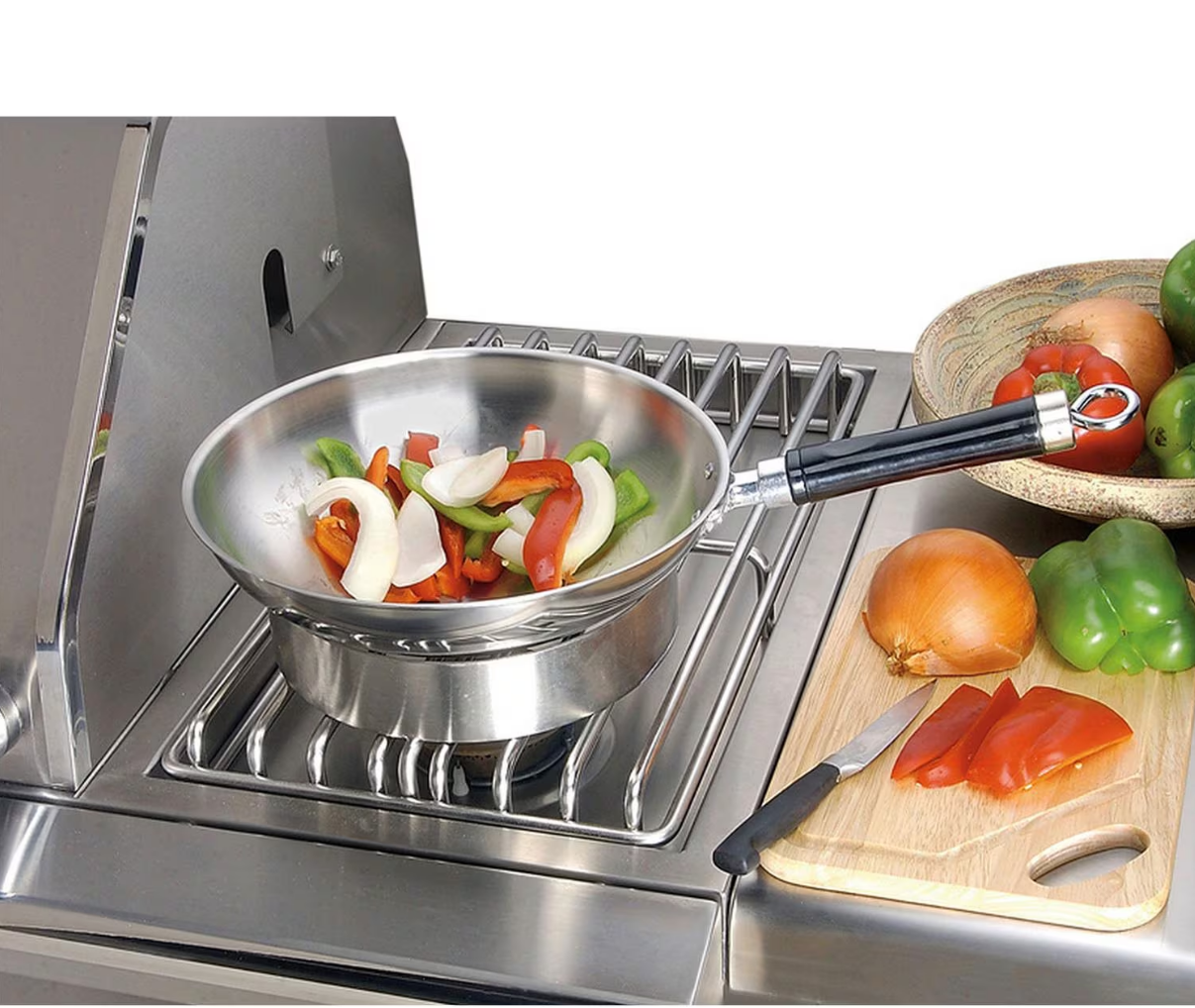 Double Side Burner Unit for Outdoor BBQ Cart - Portable Gas Grill Attachment for Backyard, Camping & Tailgating
