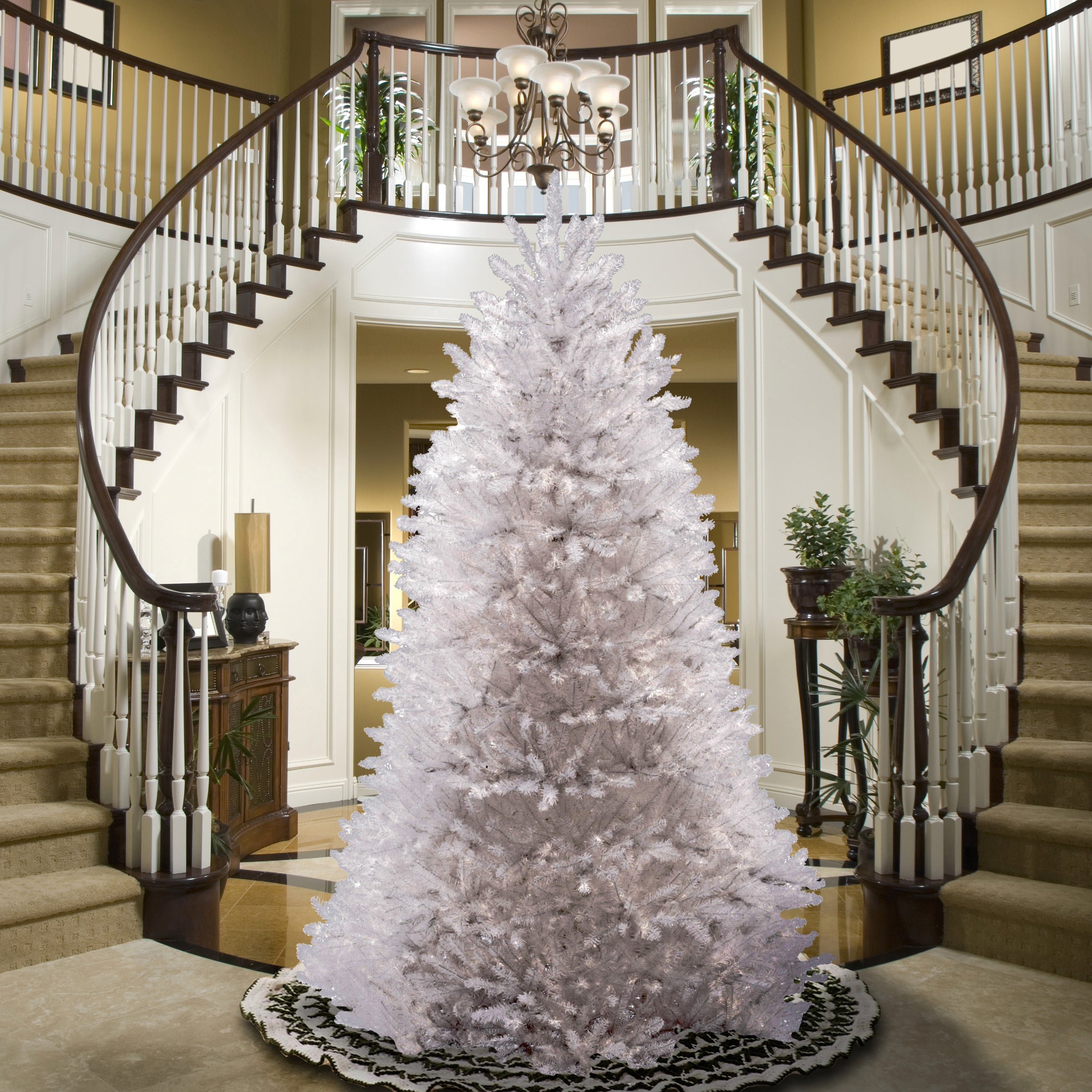 7.5 ft. Dunhill White Fir Artificial Christmas Tree - Premium Holiday Decor for Home, Office & Party Decorations