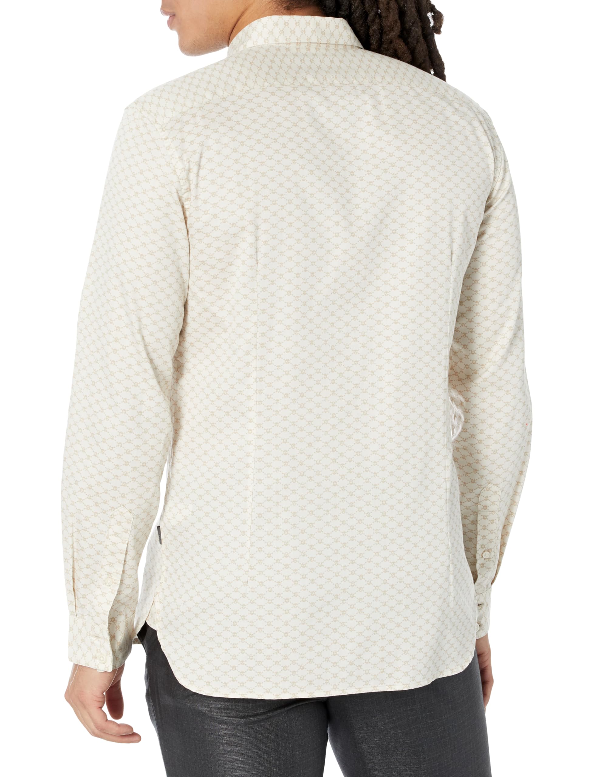 John Varvatos Men's Ross Button-Down Shirt - Slim Fit Casual Dress Shirt for Work & Date Night