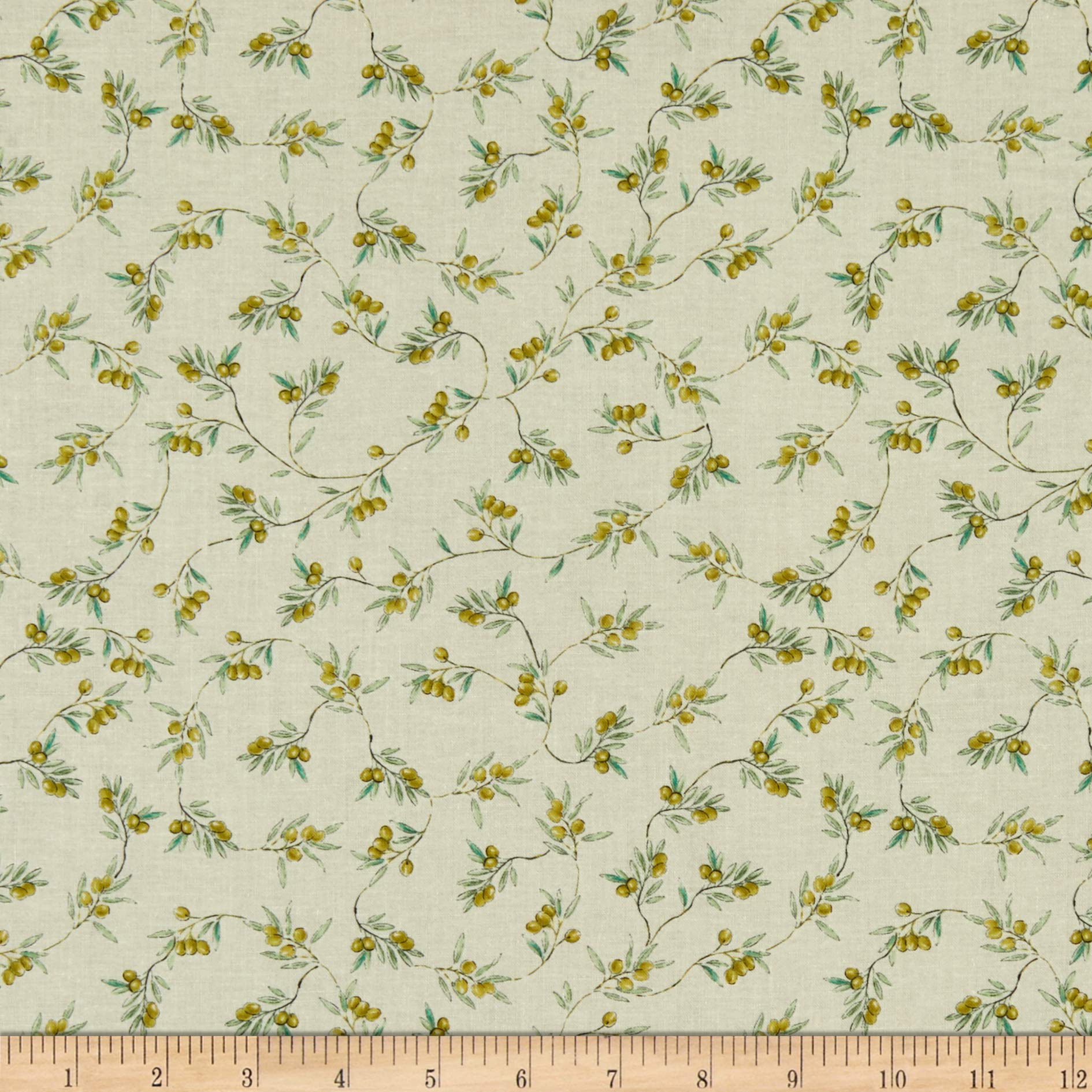 Whistler Studios Bella Toscana Olives Ivory Quilt Fabric by the Yard - Premium Cotton Fabric for Quilting, Home Decor & DIY Crafts