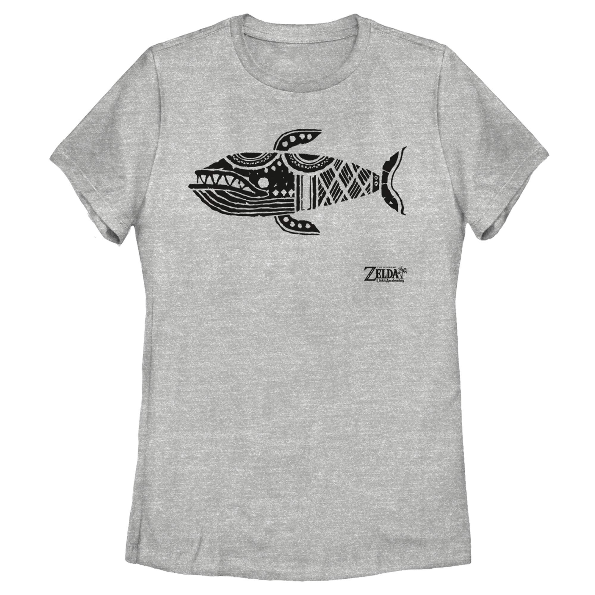 Legend of Zelda Link's Awakening Whale Hieroglyphic Graphic T-Shirt for Women - Retro Gaming Tee for Fans, Cosplay & Casual Wear