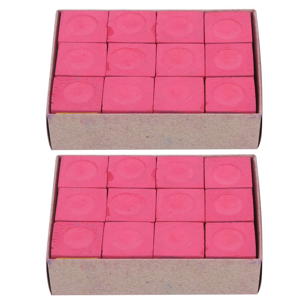 Premium High-Adhesion Billiard Chalk - 24PCS Non-Slip Pool Cue Tips for Enhanced Grip & Precision (Red) | Perfect for Professional Pool Tables, Home Game Rooms & Bar Entertainment