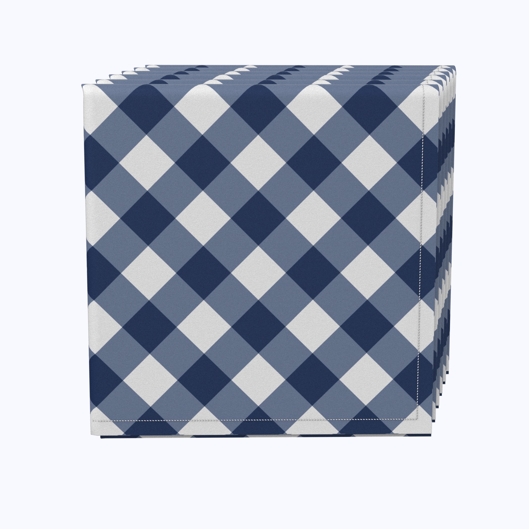 Premium Blue Gingham Check Napkins - 100% Cotton 12-Pack - Elegant Table Linens for Picnics, Weddings & Dinner Parties