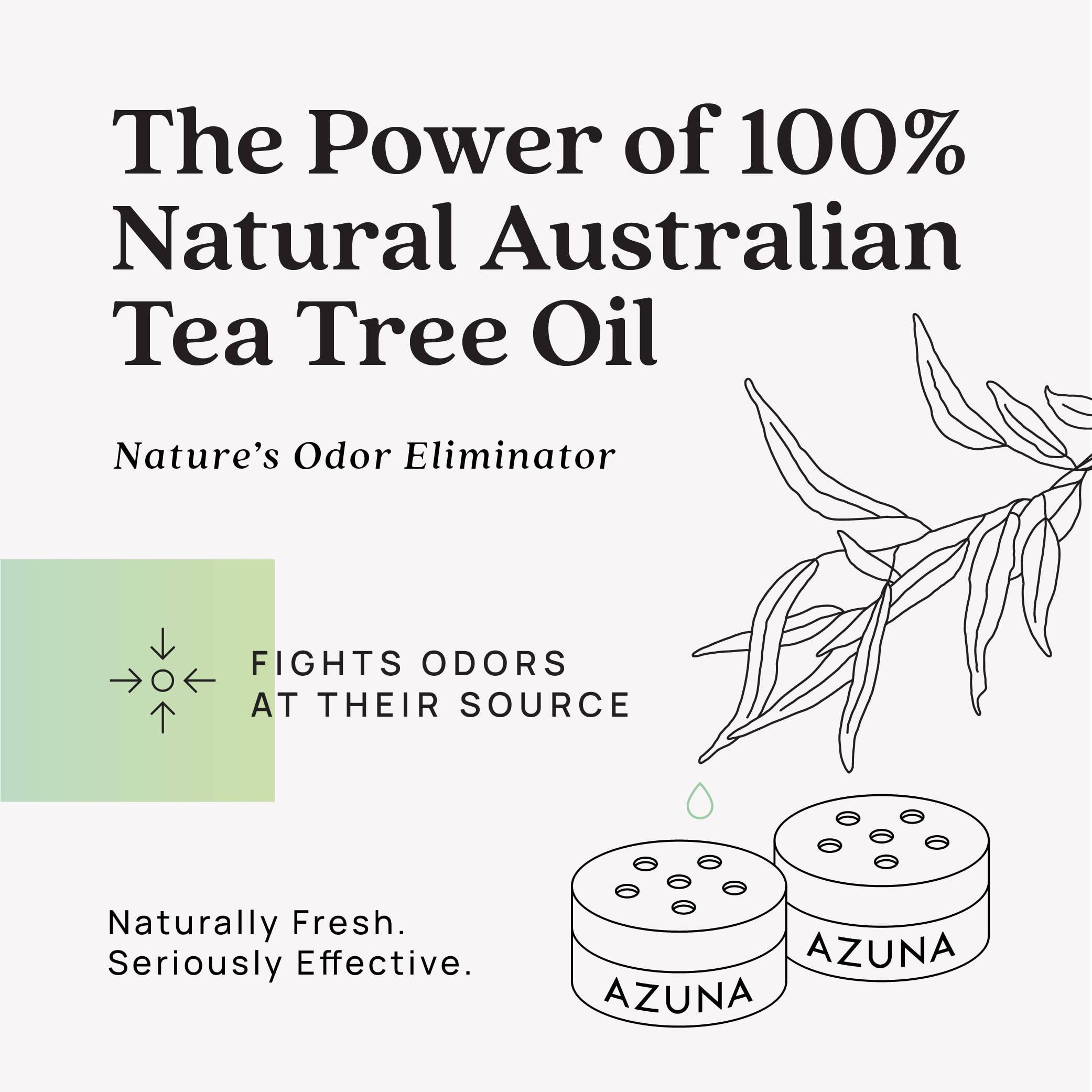 Azuna All-Natural Odor Eliminator Gel with Tea Tree Oil - Plant-Based, Long-Lasting Home Kit for Pet Odors, Smoke & Strong Smells | Lavender Aromatherapy | Perfect for Living Rooms, Bathrooms & Pet Areas