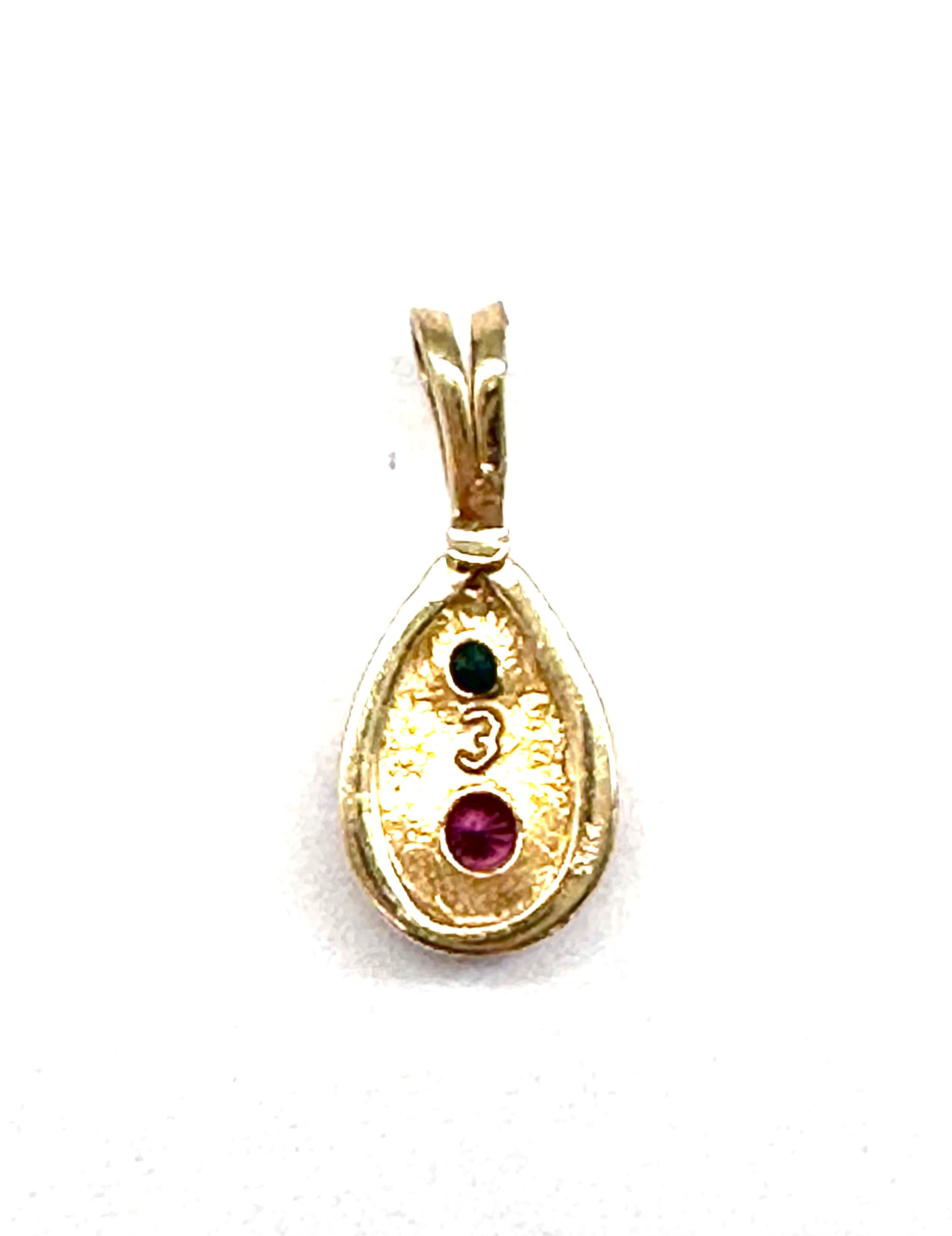 Elegant Pink and Blue Stone Teardrop Pendant Necklace - Perfect for Women's Jewelry Gift, Party & Wedding Accessories