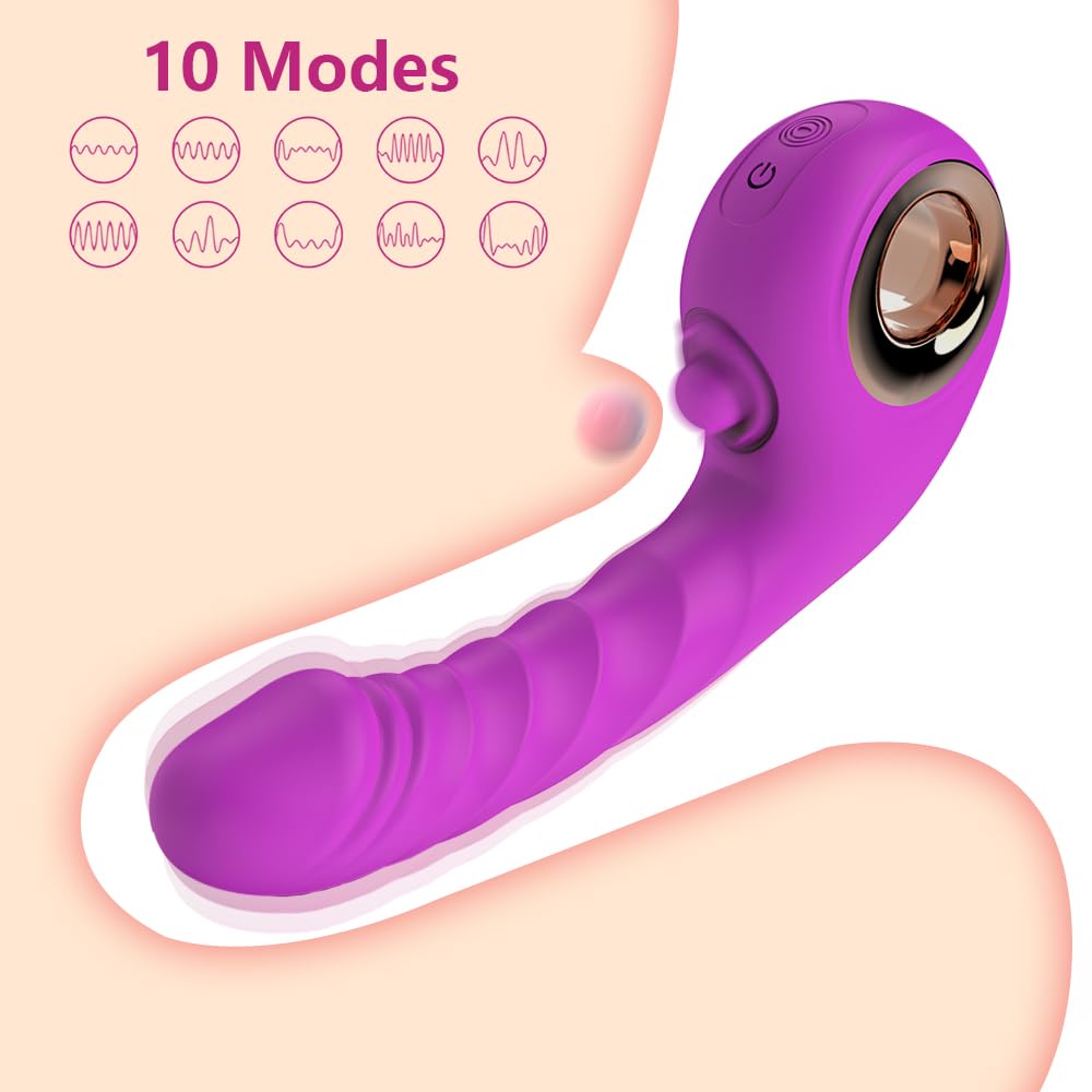 **10-Speed Thrusting Vibrator for Women - G Spot & Clitoral Stimulator with Realistic Design | Adult Sex Toy for Couples & Solo Play | Perfect for Sensual Massage & Intimate Moments (Purple)**