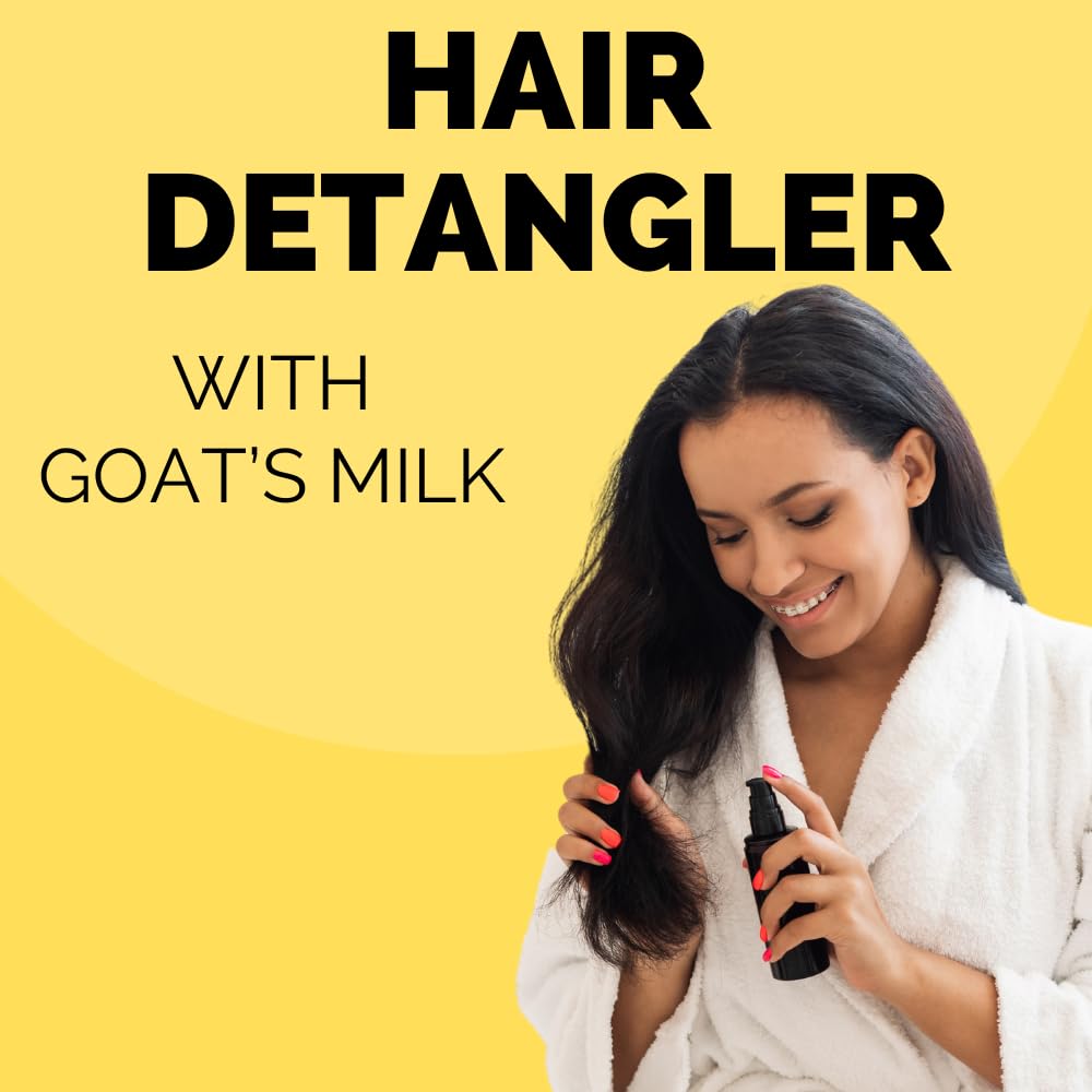 Golden Goat Farms White Tea & Citrus Ginger Scented Hair Detangler Spray with Goat Milk - 4 Oz (2 Pack) | Natural Leave-In Conditioner for Dry, Frizzy & Curly Hair | Perfect for Daily Use, Travel & Salon Styling